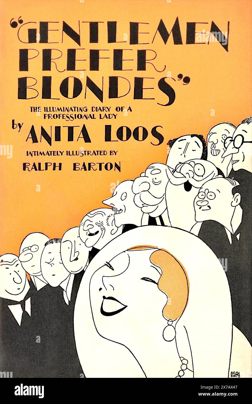 Couverture de Ralph Barton pour Gentlemen Prefer Blondes, publiée par Grosset & Dunlap - 1926 Banque D'Images