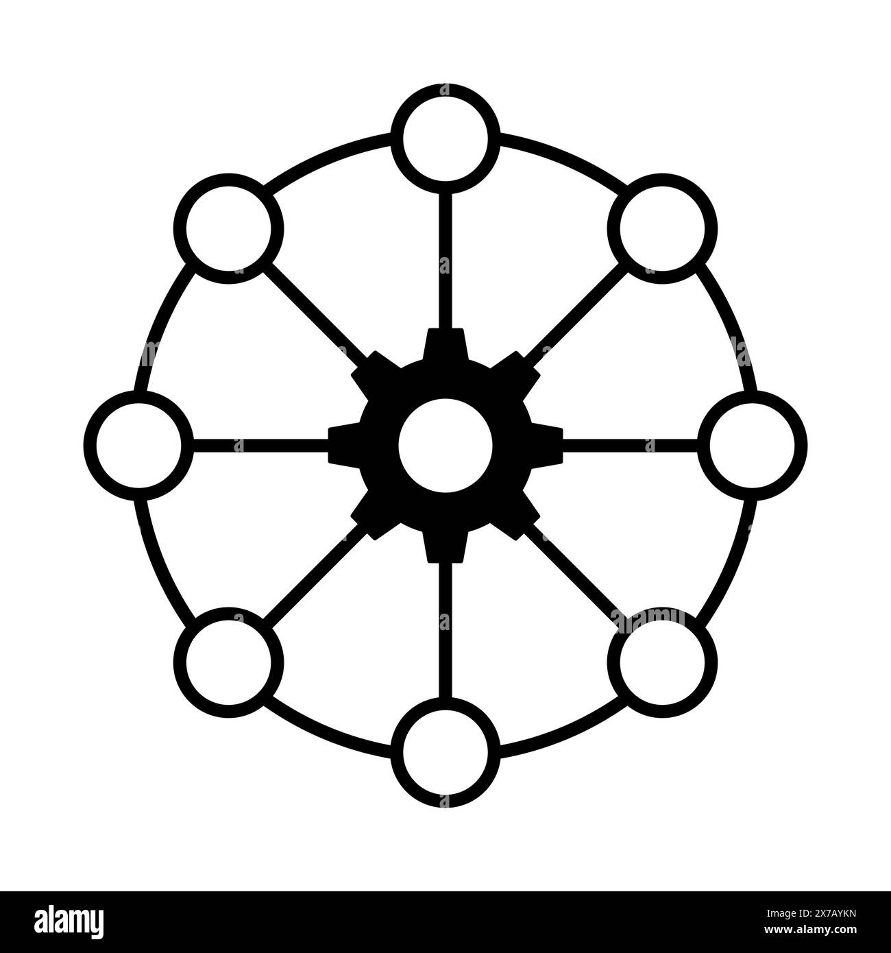 Icône de design numérique multicanal, symbole de web plat omnichannel, illustration de vecteur Internet . Illustration de Vecteur