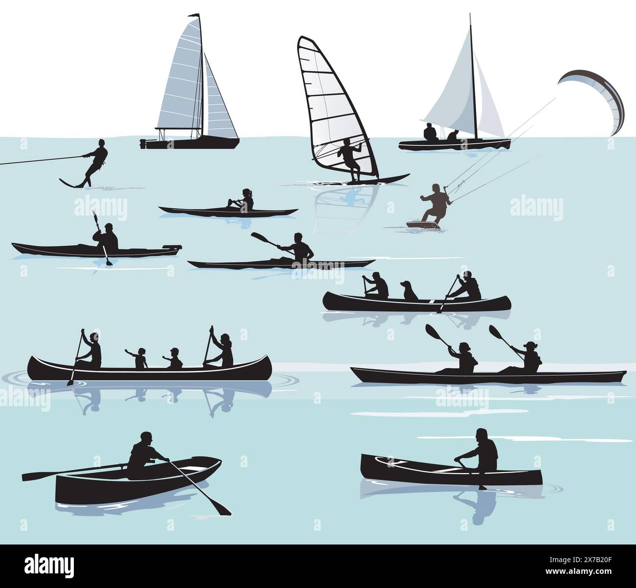 Loisirs sports nautiques, illustration Illustration de Vecteur