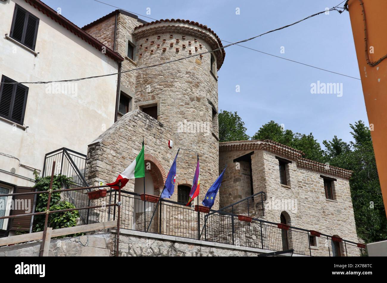 Macchiagodena - Torretta medioevale di Casa Carile-Meo Banque D'Images