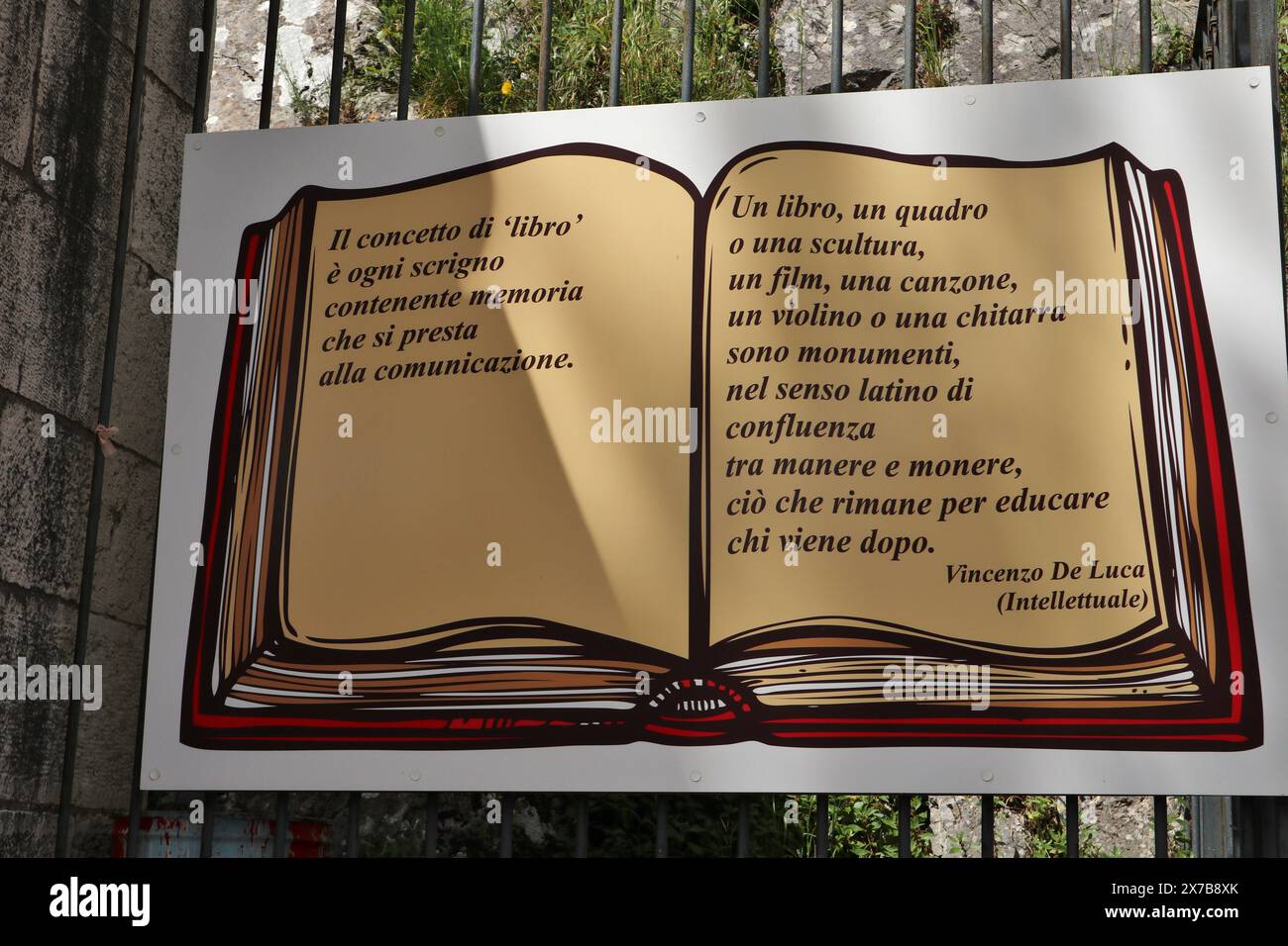 Macchiagodena - Citazione dell'intellettuale Vincenzo de Luca Banque D'Images