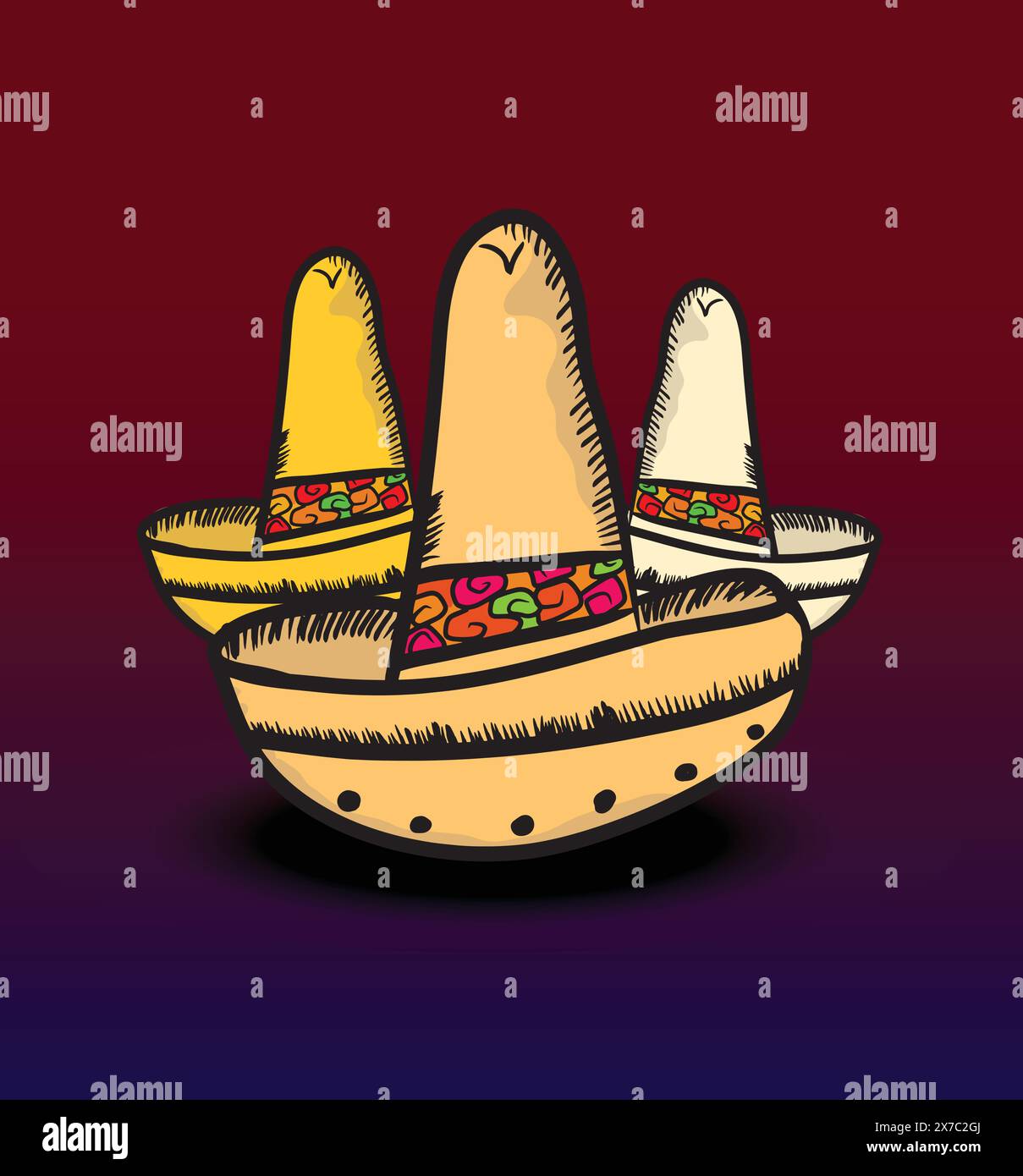 affiche de chapeau mexicain Illustration de Vecteur