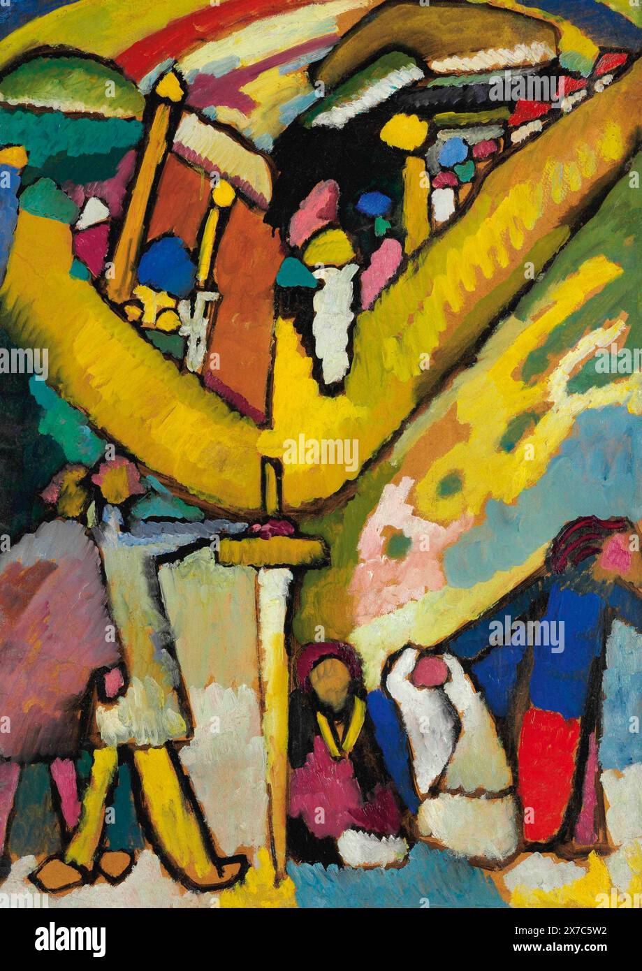 Étude pour l'improvisation 8 [ Studie für improvisation 8] peinture de l'artiste peintre russe Wassily Kandinsky. 1909 Banque D'Images