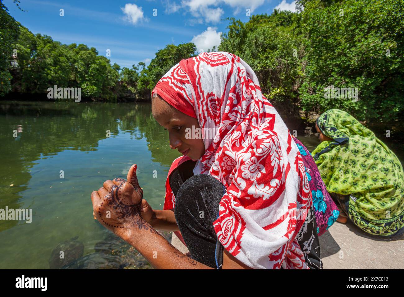 Tanzanie, Zanzibar, Ras Nungwi, femme locale Banque D'Images Tanzanie, Zanzibar, Ras Nungwi, femme locale Banque D'Images
