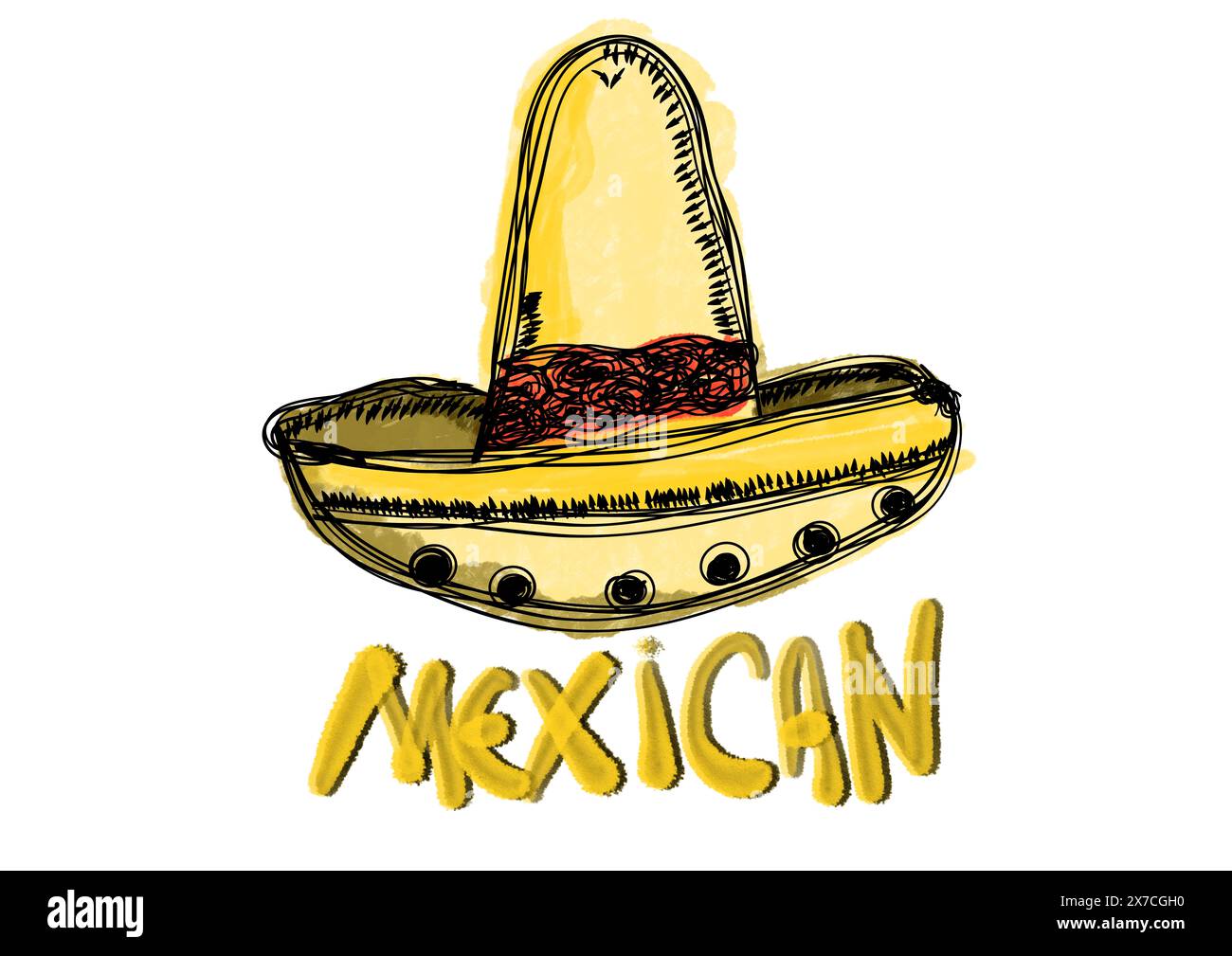 vector chapeau mexicain Banque D'Images