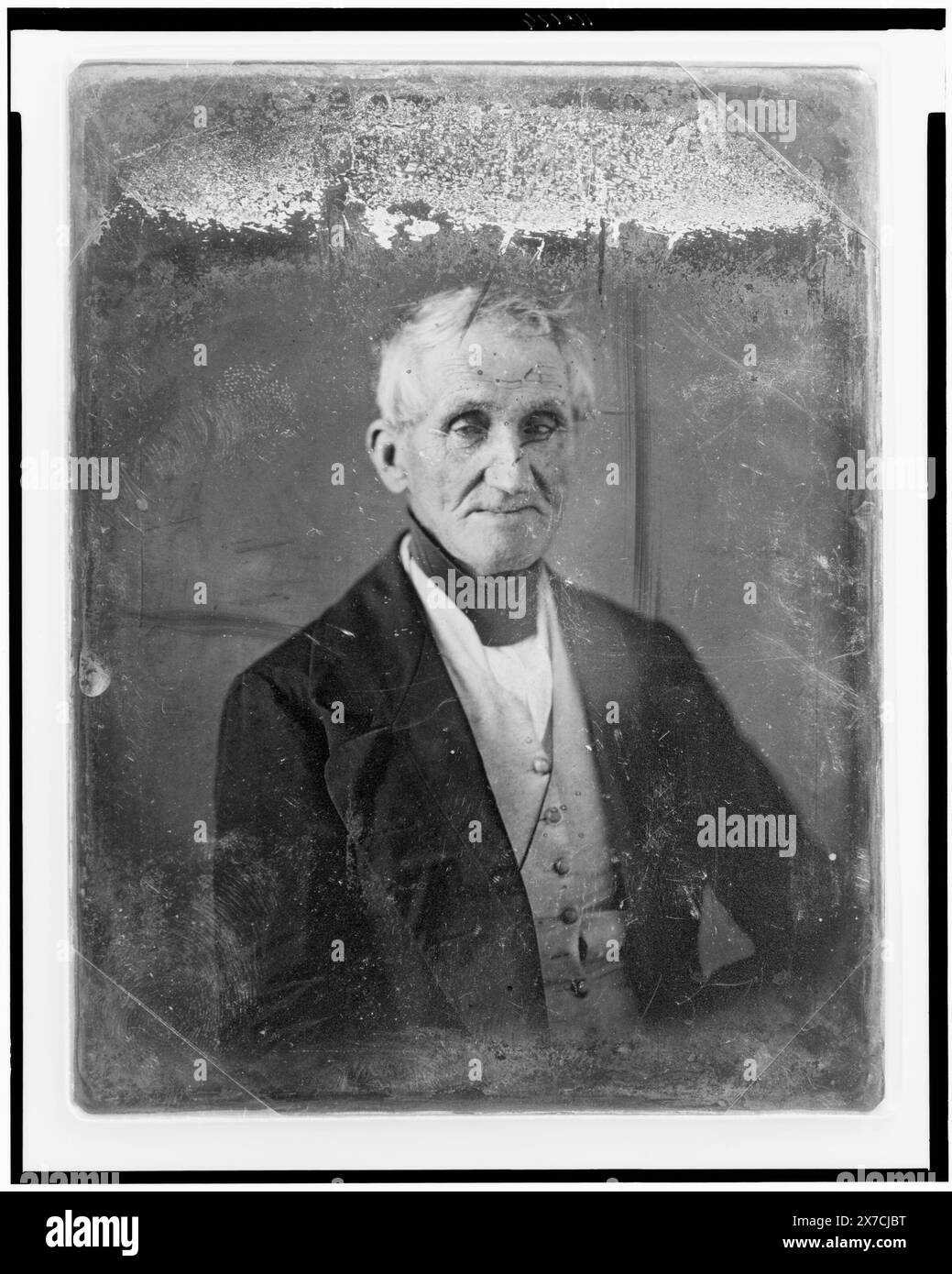 Hugh Brady, portrait en demi-longueur, face avant, en tenue civile, rayé sur la face de la planche : 150. Rayé au dos de la plaque : Gen. Brady., Transfer ; U.S. War College ; 1920 ; (DLC/PP-1920:46153)., fait partie de : collection daguerréotype , produite par le studio de Mathew Brady.. Brady, Hugh, 1768-1851. Banque D'Images