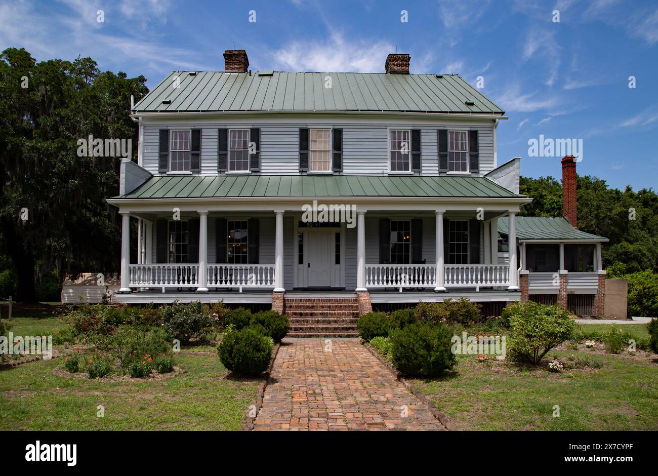 Façade de la maison de plantation McLeod à Charleston, Caroline du Sud Banque D'Images