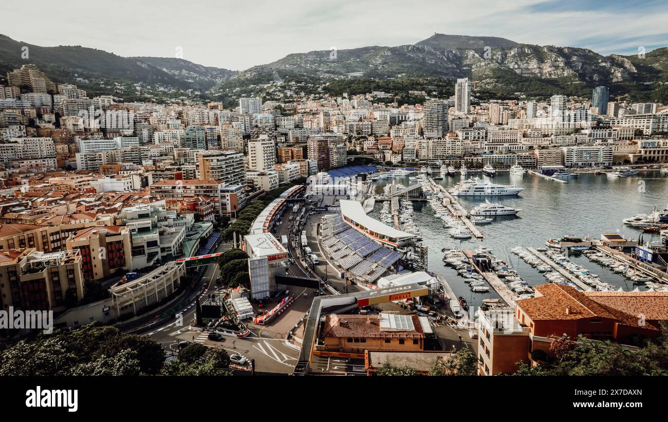 © SPORTPIXPRESS/MAXPPP, Monaco. 19 mai 2024. MAGAZINE PADDOCK FORMULA ONE MONACO GRAND PRIX INSTALLATION vue générale de Formula One Monaco GP crédit : MAXPPP/Alamy Live News Banque D'Images