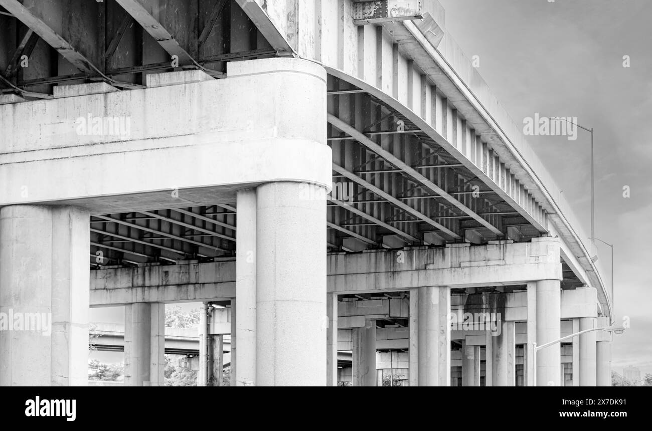 image détaillée du fond d'une route au-dessus du mensonge dans les reines Banque D'Images