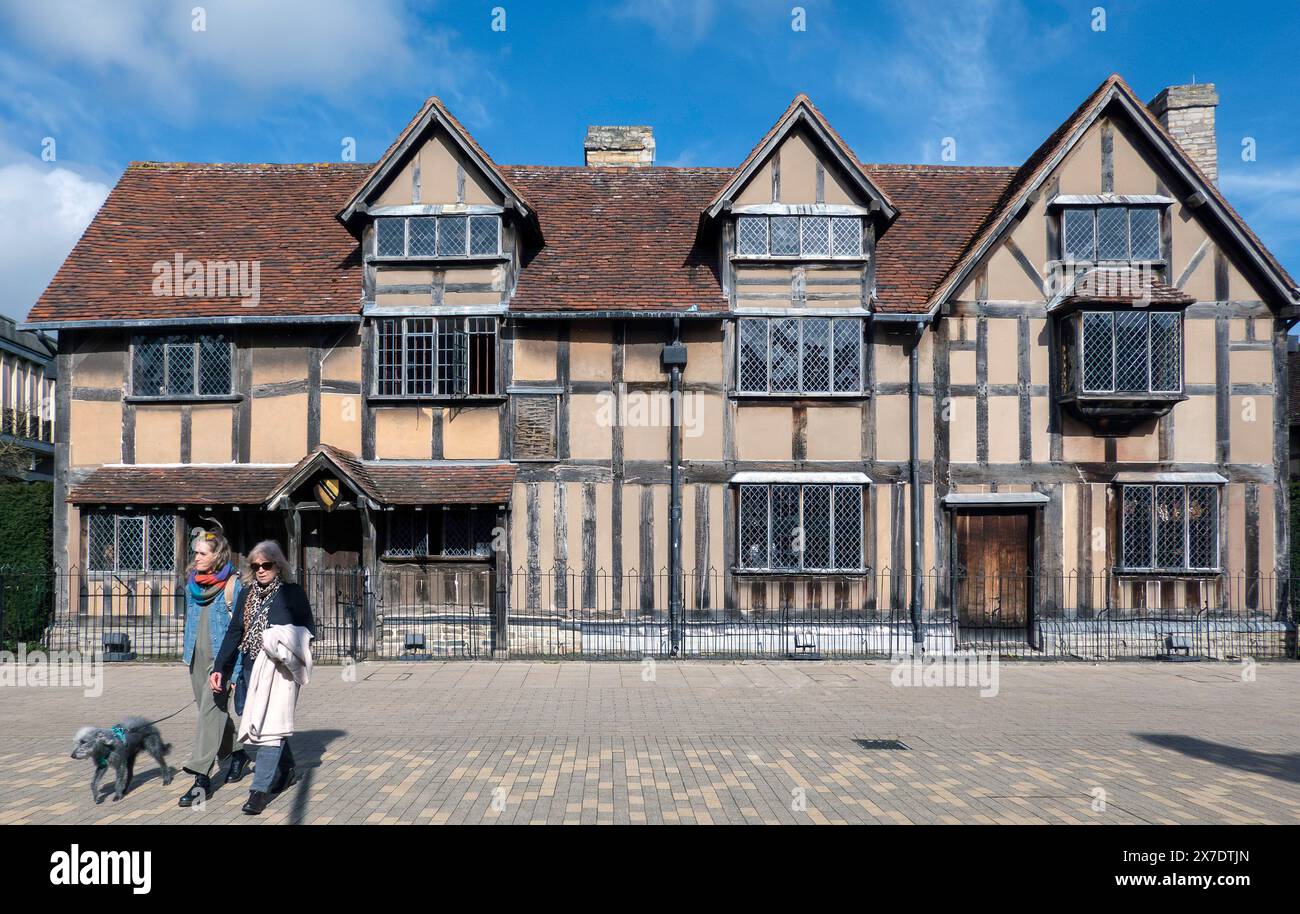 Lieu de naissance de Shakespeare sur Henley Street, Stratford-upon-Avon, Warwickshire, Angleterre, Royaume-Uni Banque D'Images
