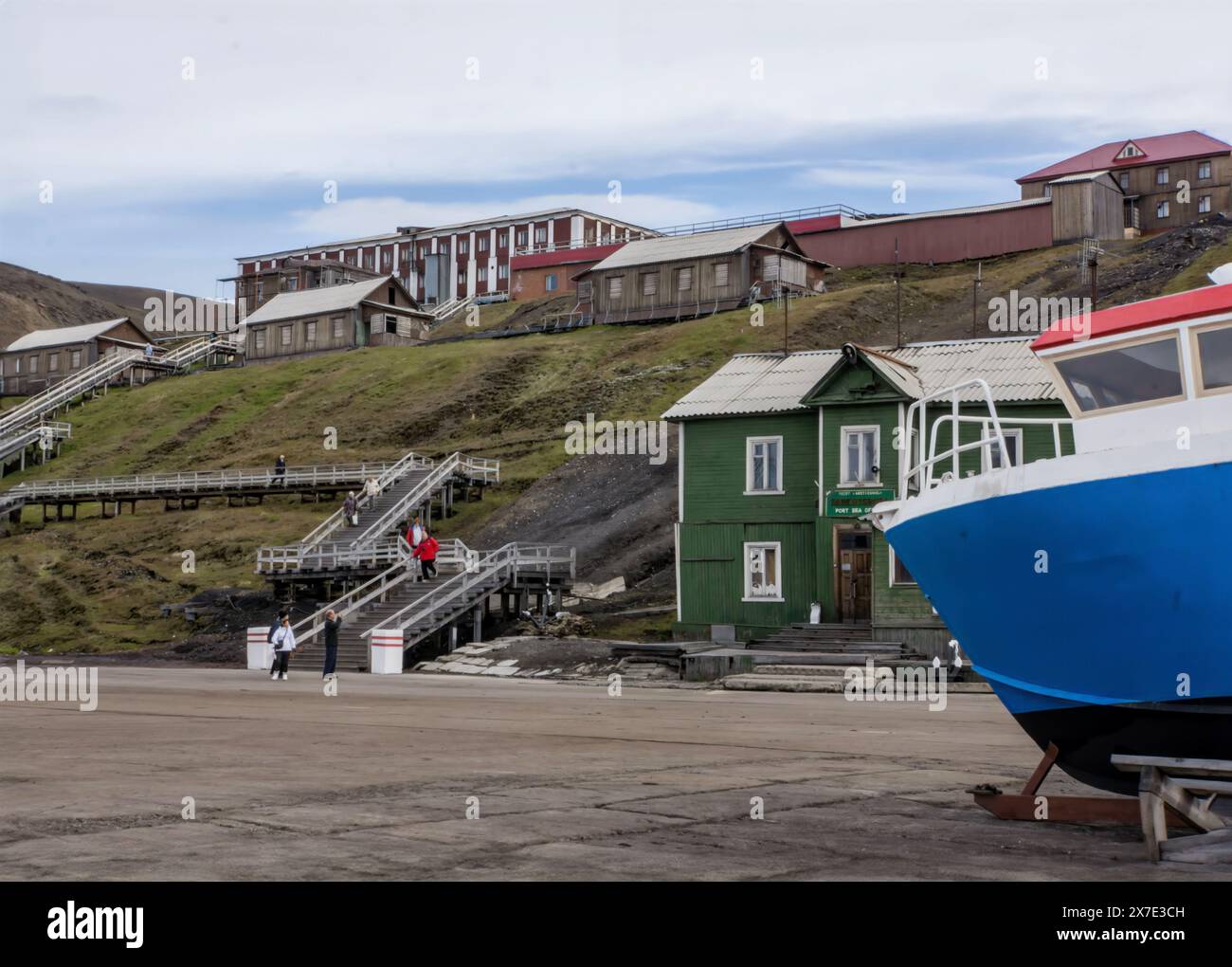 Avant-poste minier russe à Barentsburg Svalbard Banque D'Images