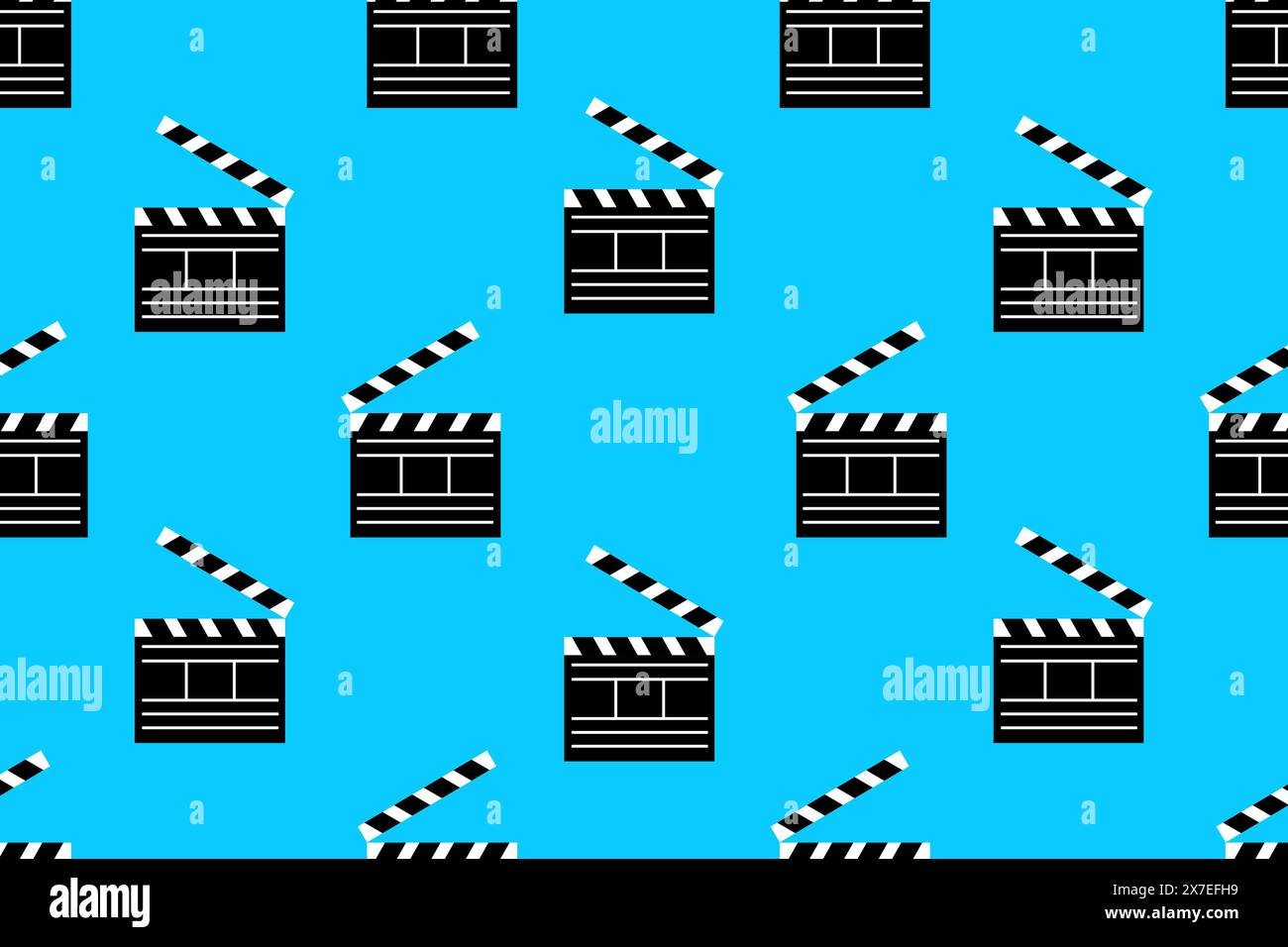 Motif avec des dessins animés Clapperboards. Idéal pour les projets d'enfants, les cartes de vacances, les emballages, les textiles et de nombreux autres modèles. Illustration vectorielle. Illustration de Vecteur