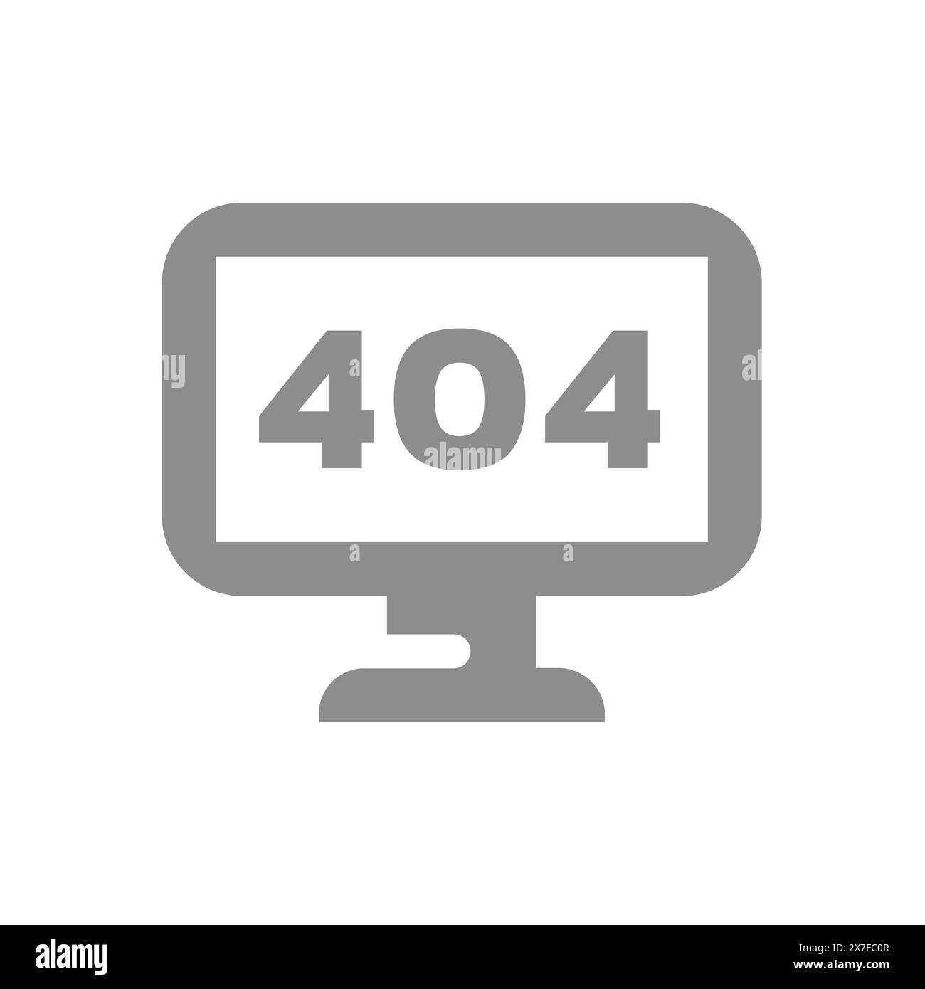 Moniteur de l'ordinateur et erreur 404. Icône de vecteur de message de problème et d'échec. Illustration de Vecteur