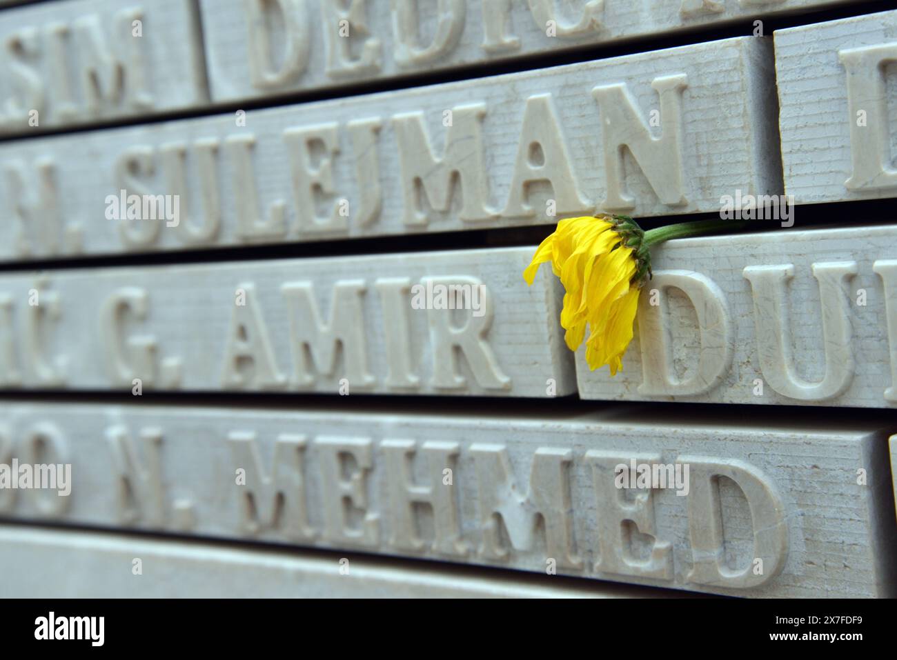 Mur du mémorial Kovaci à Sarajevo Banque D'Images