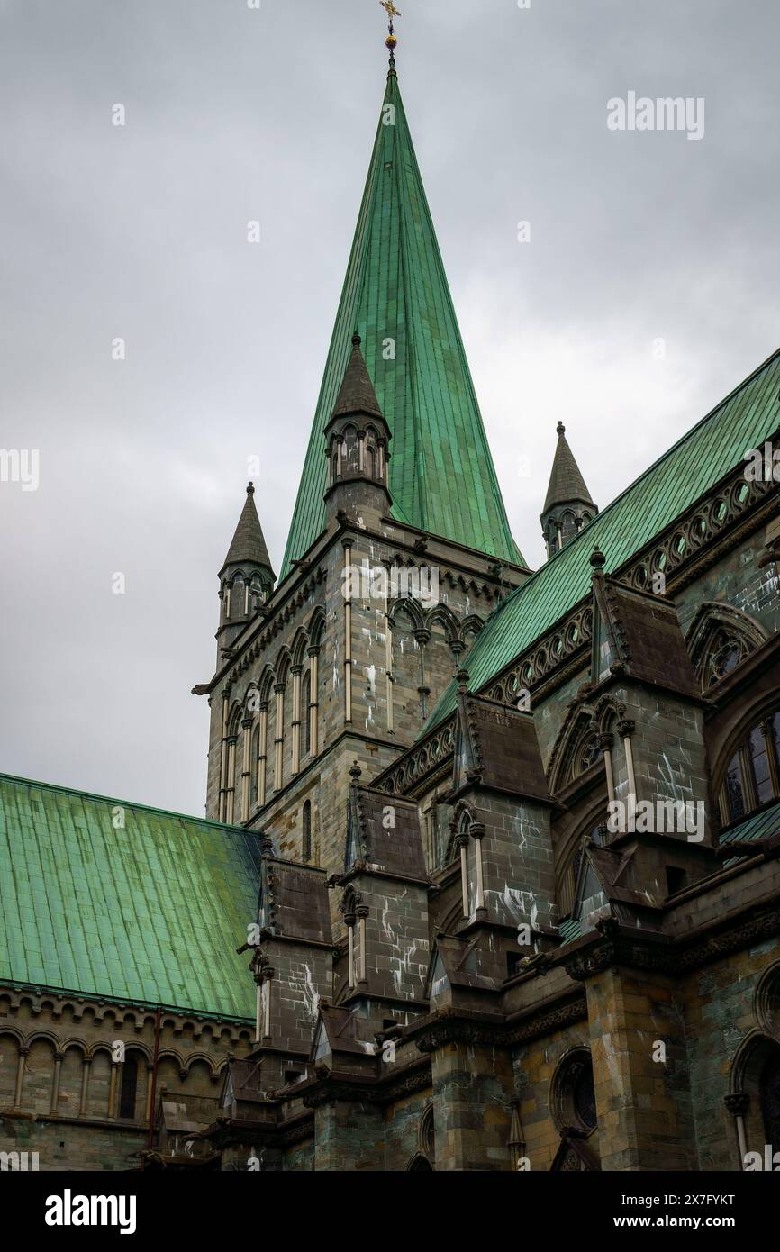 La cathédrale Nidaros dans le centre de la ville Trondheim. Banque D'Images