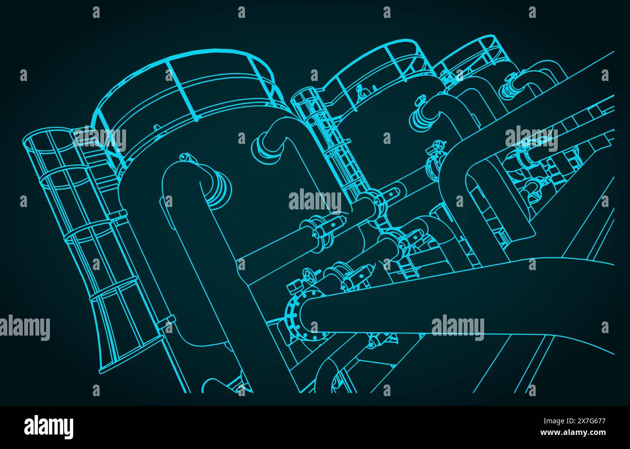 Illustration vectorielle stylisée de la production chimique. Les réservoirs se ferment Illustration de Vecteur