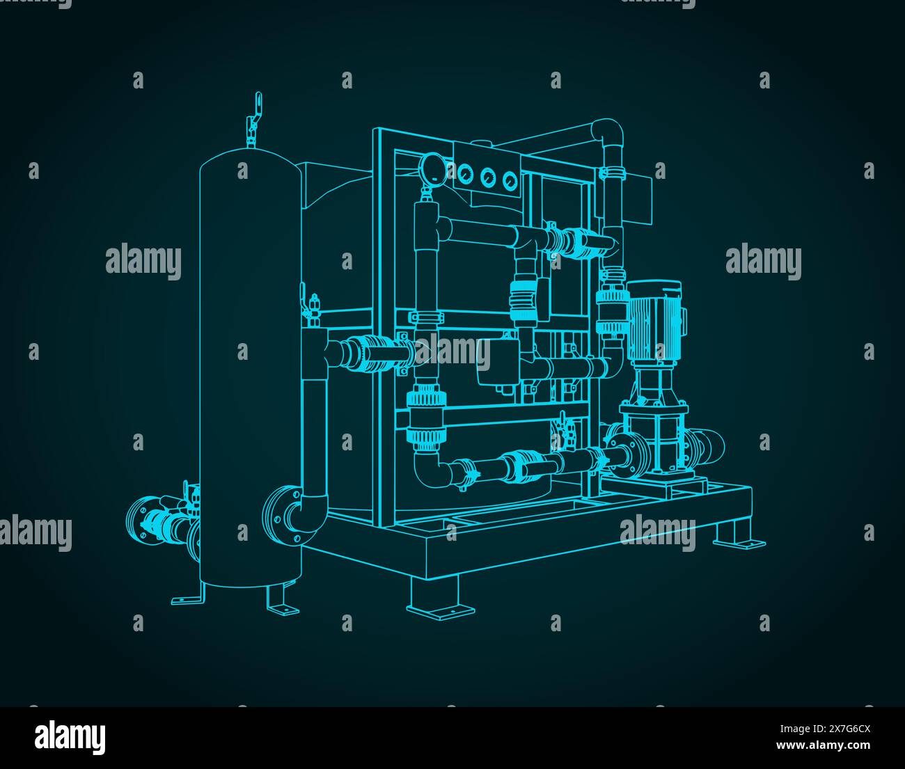 Illustration vectorielle stylisée de la station de traitement chimique Illustration de Vecteur