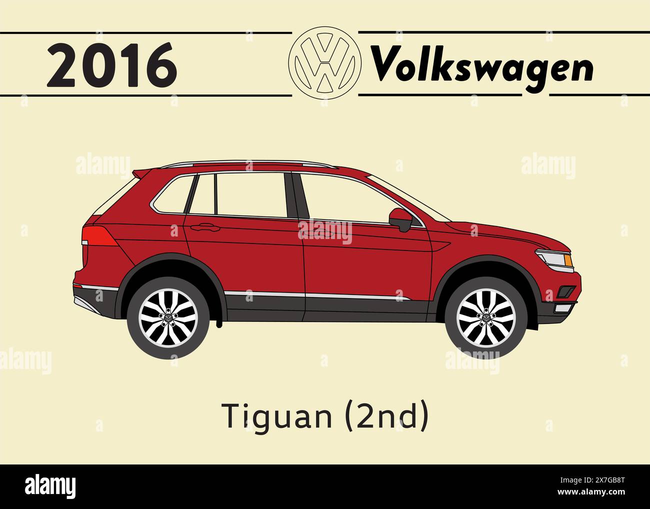 2016 VW Tiguan art affiche voiture Illustration de Vecteur