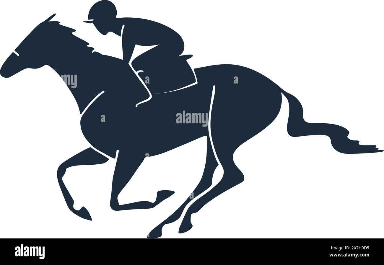 Modèle d'emblème de course de chevaux. Logo vectoriel isolé. Illustration vectorielle Illustration de Vecteur