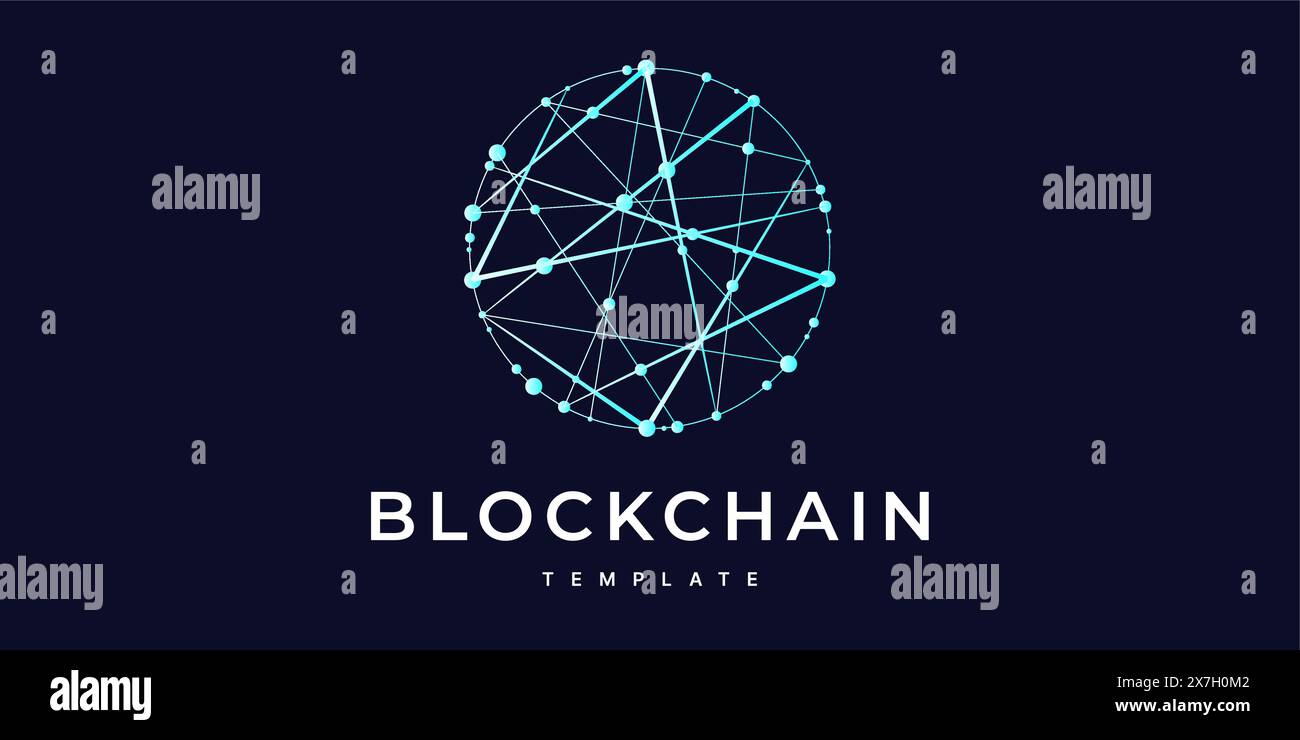 Signe, logo Blockchain transaction Illustration de Vecteur