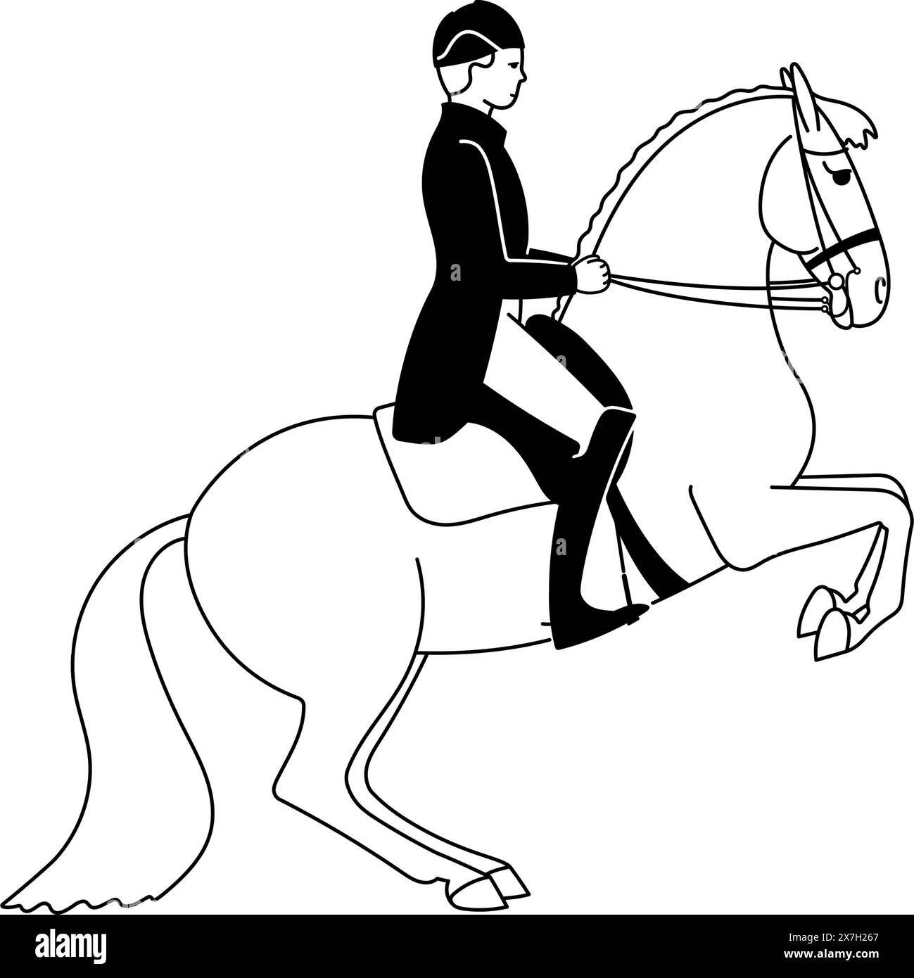 Dressage classique, astuce sur un cheval Illustration de Vecteur