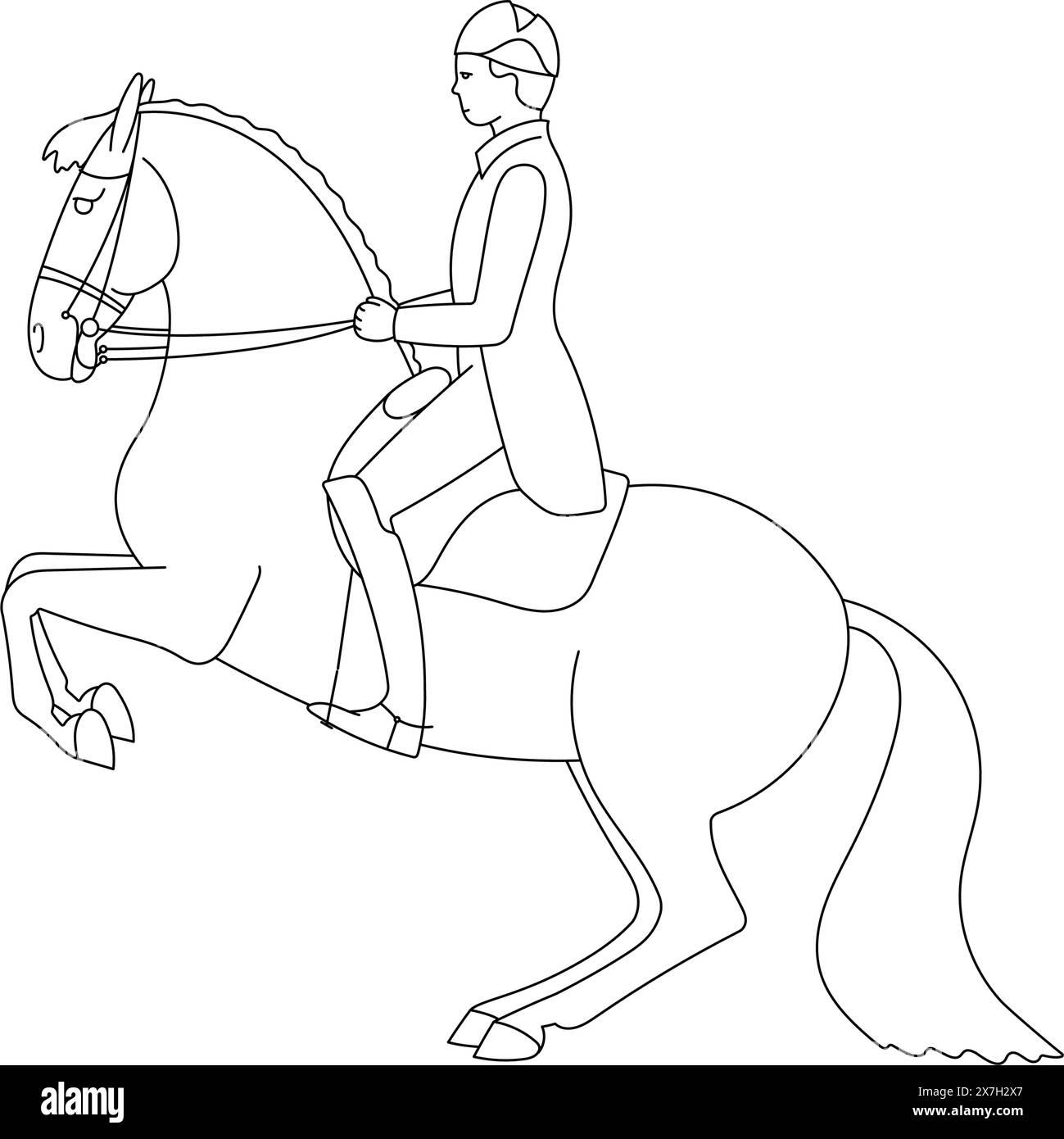 Dressage classique, astuce sur un cheval Illustration de Vecteur
