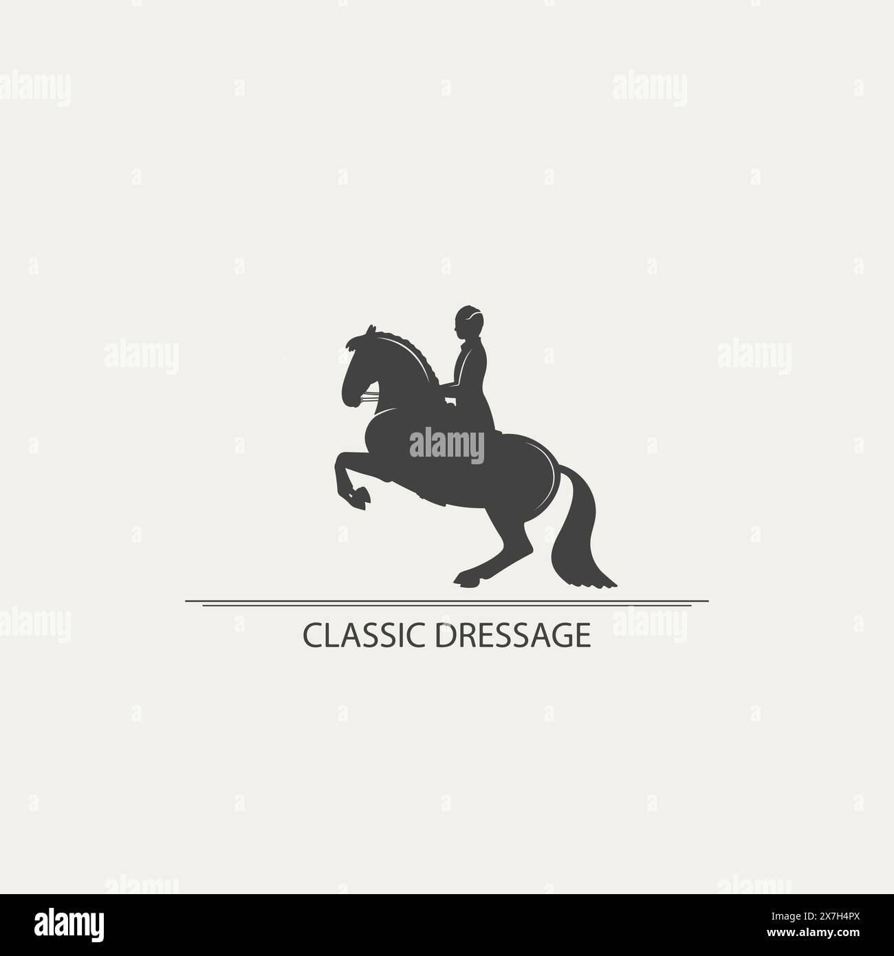 cavalier et cheval, dressage classique Illustration de Vecteur