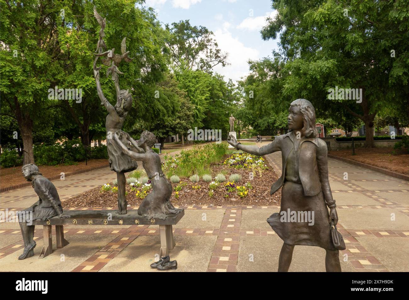 Statues et mémorial dans le parc Kelly Ingram à Birmingham Alabama Banque D'Images