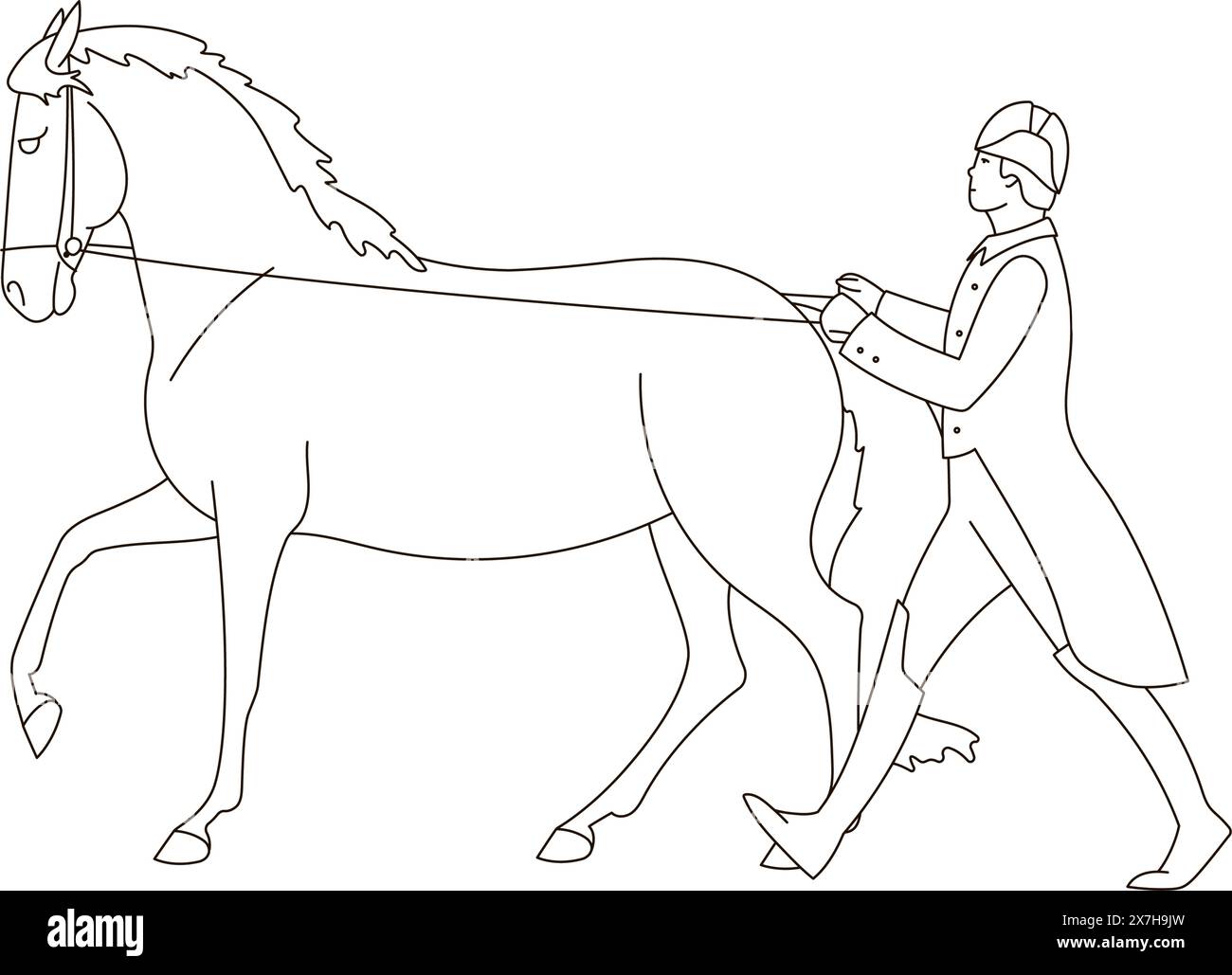 Dressage classique, dressage de chevaux Illustration de Vecteur