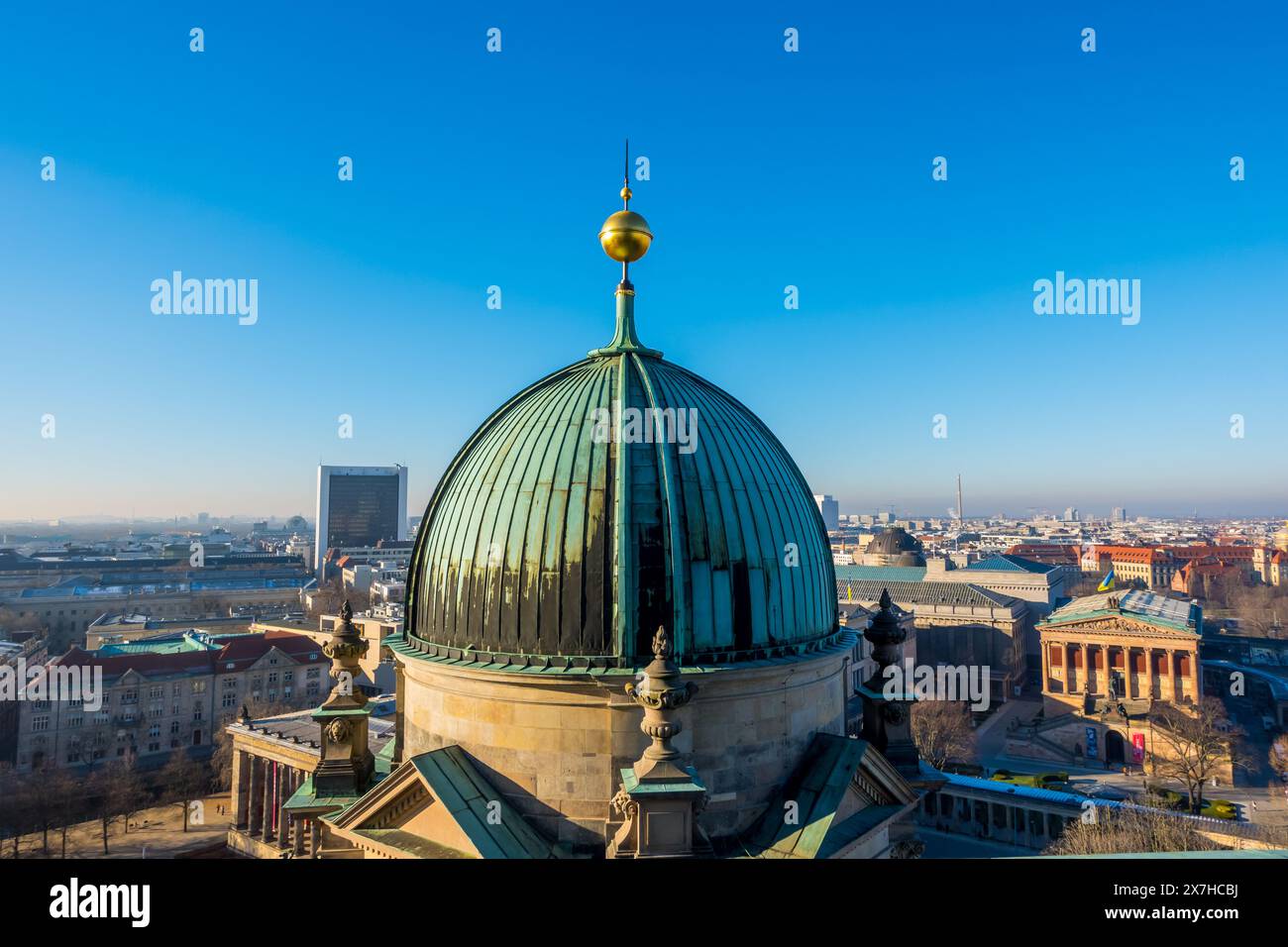 Vue panoramique aérienne du centre de Berlin depuis la cathédrale de Berlin Banque D'Images