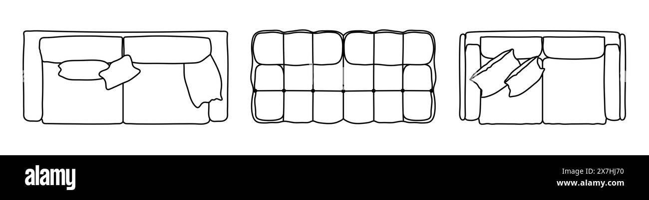 Concept ou ensemble conceptuel ou collection de canapés causeuses de différentes perspectives sur blanc. 3d illustration en tant que métahor pour l'architecture et dans Banque D'Images