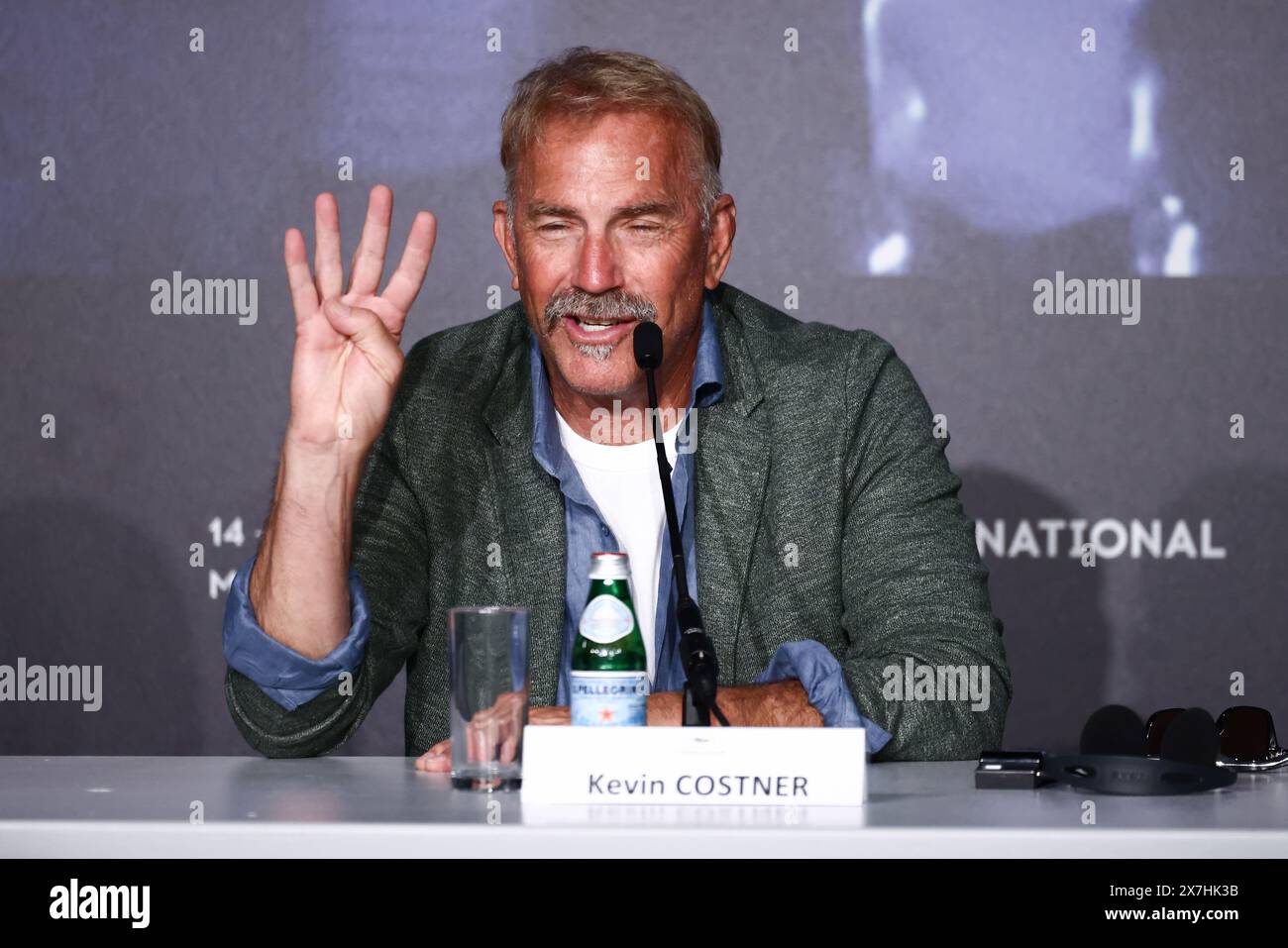 Cannes, France. 20 mai 2024. Kevin Costner assiste à la conférence de presse « Horizon : an American Saga » au 77e Festival de Cannes au Palais des Festivals le 20 mai 2024 à Cannes, France. (Photo de Beata Zawrzel/NurPhoto) crédit : NurPhoto SRL/Alamy Live News Banque D'Images