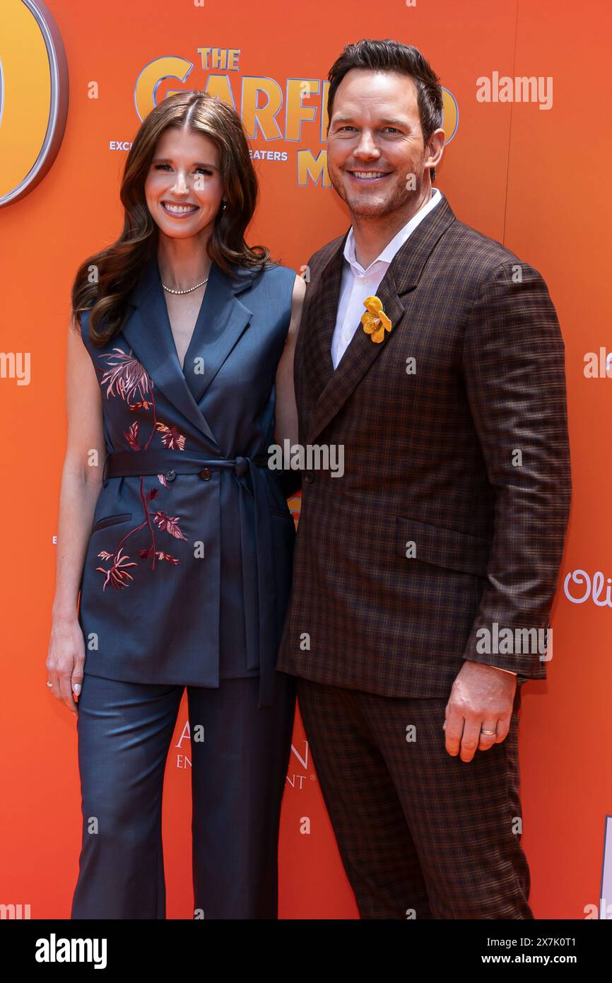 Hollywood, États-Unis. 19 mai 2024. Katherine Schwarzenegger et Chris Pratt assistent à la première mondiale de « The GARFIELD Movie » au TCL Chinese Theater à Hollywood, CA, le 19 mai 2024. (Photo de Corine Solberg/Sipa USA) crédit : Sipa USA/Alamy Live News Banque D'Images