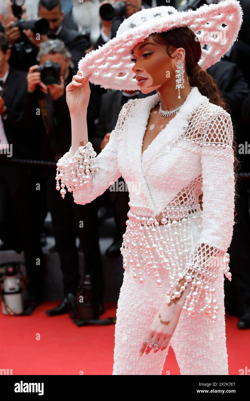 CANNES, FRANCE - 20 MAI : Winnie Harlow assiste à la première de 'The Apprentice' au 77e Festival de Cannes au Palais des Festivals le 20 mai 2024 à Cannes, France. CAP/GOL ©GOL/Capital Pictures Banque D'Images