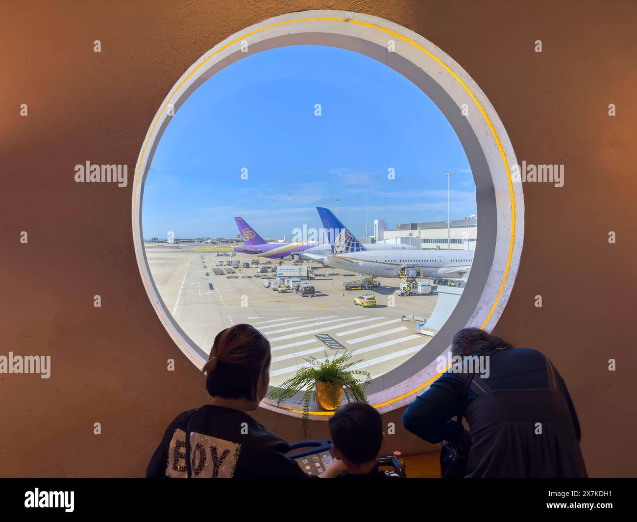 Porte d'embarquement à l'aéroport de Sydney Kingsford Smith, Mascot, Sydney, Nouvelle-Galles du Sud, Australie Banque D'Images