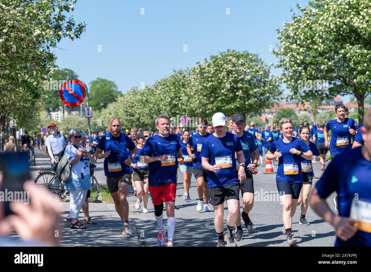 Le roi Frédéric de Danemark court à Royal Run, Aarhus Danemark le 21 mai 2024 Banque D'Images