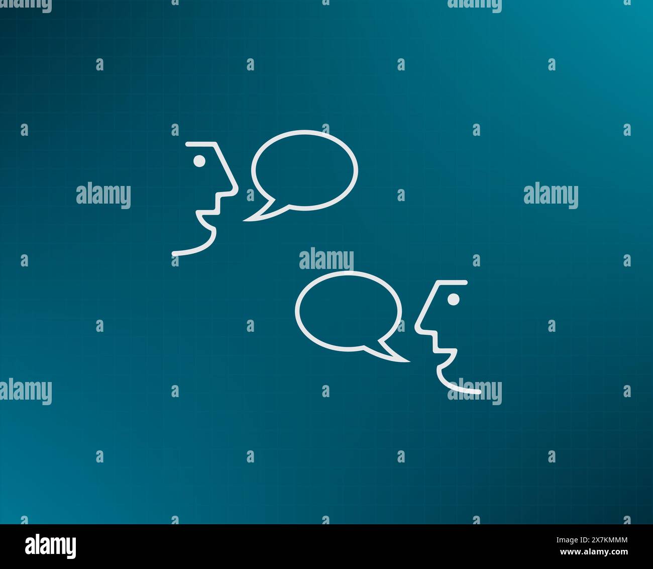 Dialogue des personnes. Une image de la conversation des gens. Interlocuteurs, communication. Image vectorielle de deux personnes qui discutent. Négociations, discussion. Illustration de Vecteur