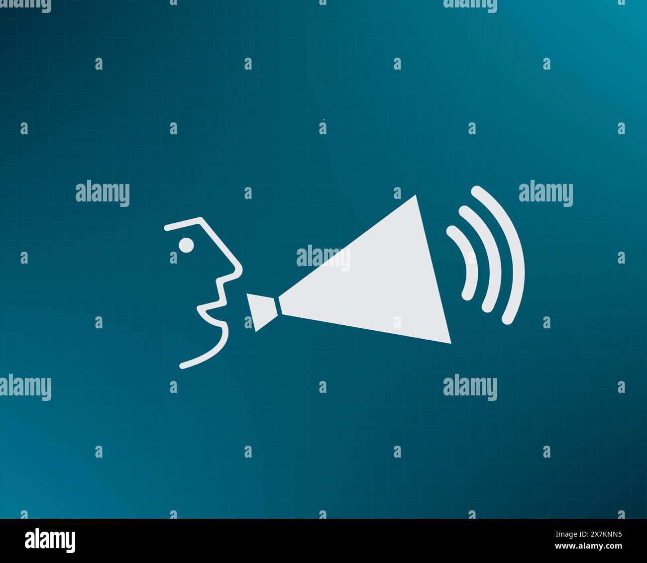 Une personne parlant dans un mégaphone, icône vectorielle. Illustration de Vecteur