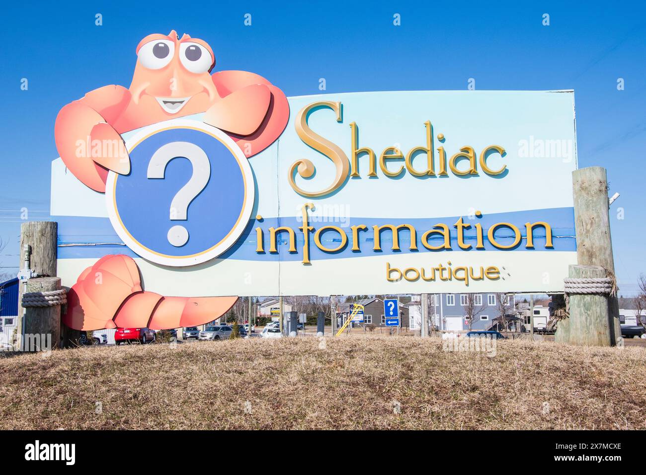 Enseigne de la boutique d'information Shediac au Nouveau-Brunswick, Canada Banque D'Images