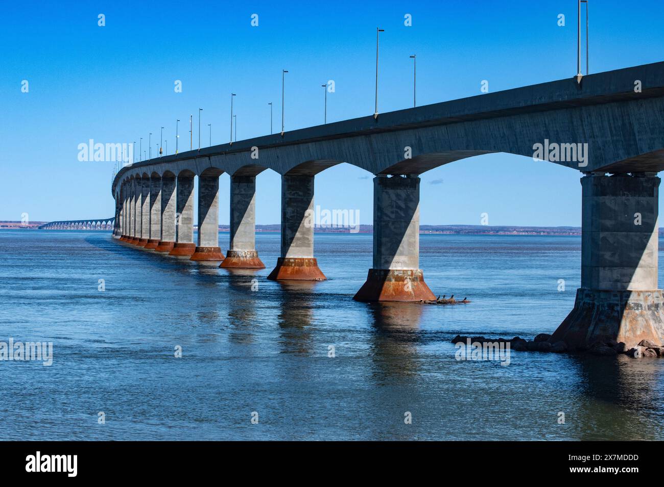 Pont de la Confédération depuis Cape Jourimain, Nouveau-Brunswick, Canada Banque D'Images