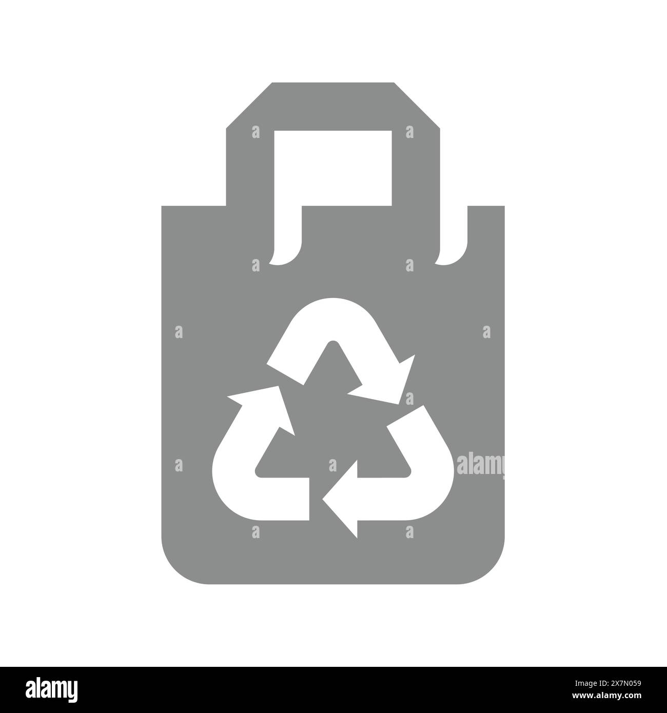 Vecteur de sac à provisions en papier recyclé. Icône de symbole recyclé. Illustration de Vecteur