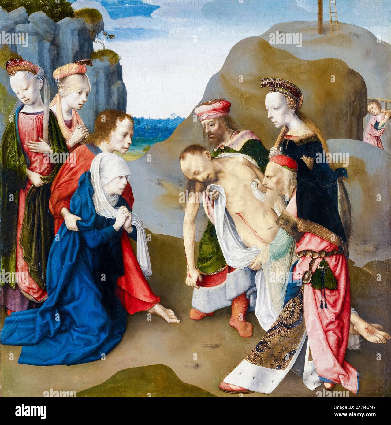 Maître de la Vierge inter Virgines, Lamentation sur le Christ mort, peinture à l'huile sur panneau, 1486-1487 Banque D'Images