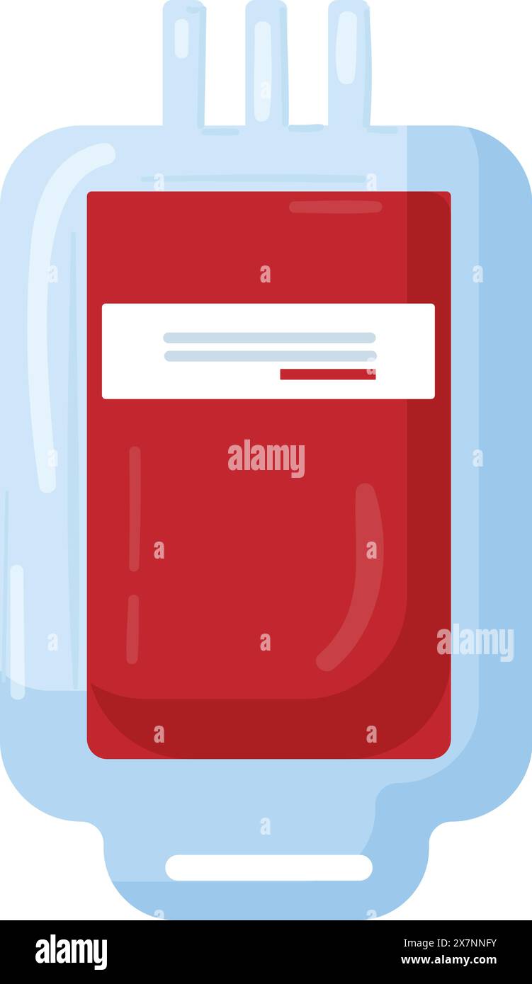 Conception vectorielle plate d'une poche de sang rouge pour les graphiques médicaux et de soins de santé Illustration de Vecteur