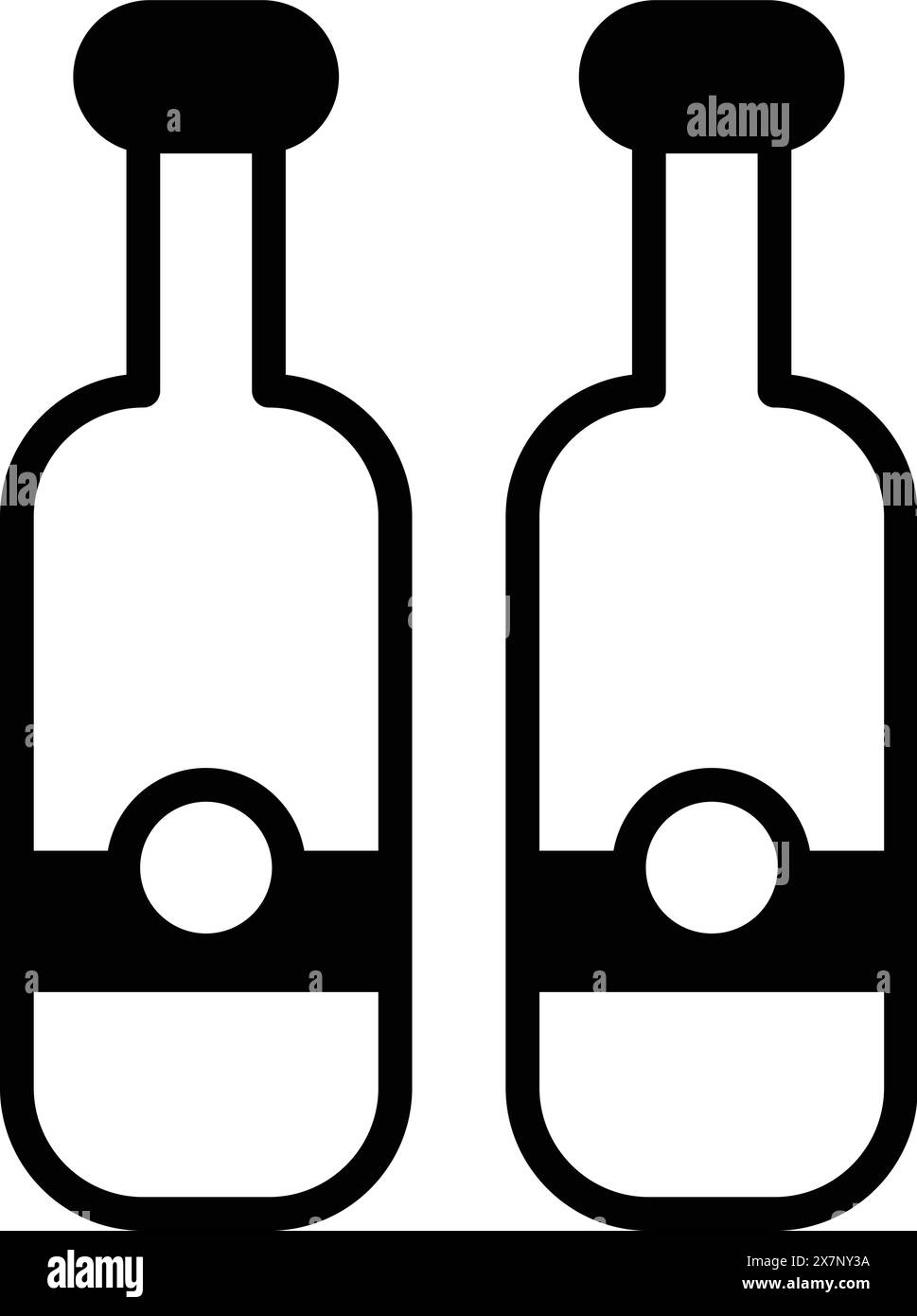 Une icône de bouteille d'eau illustrée en style ligne Illustration de Vecteur