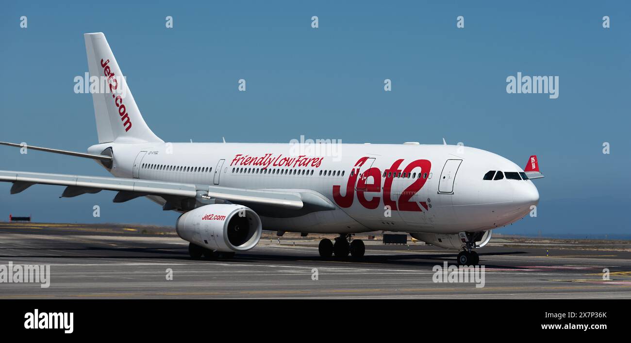 Tenerife, Espagne 4 mai 2024. Jet2 Airlines Airbus A330-243. Image d'un avion Jet2 Airlines circulant à Tenerife Banque D'Images