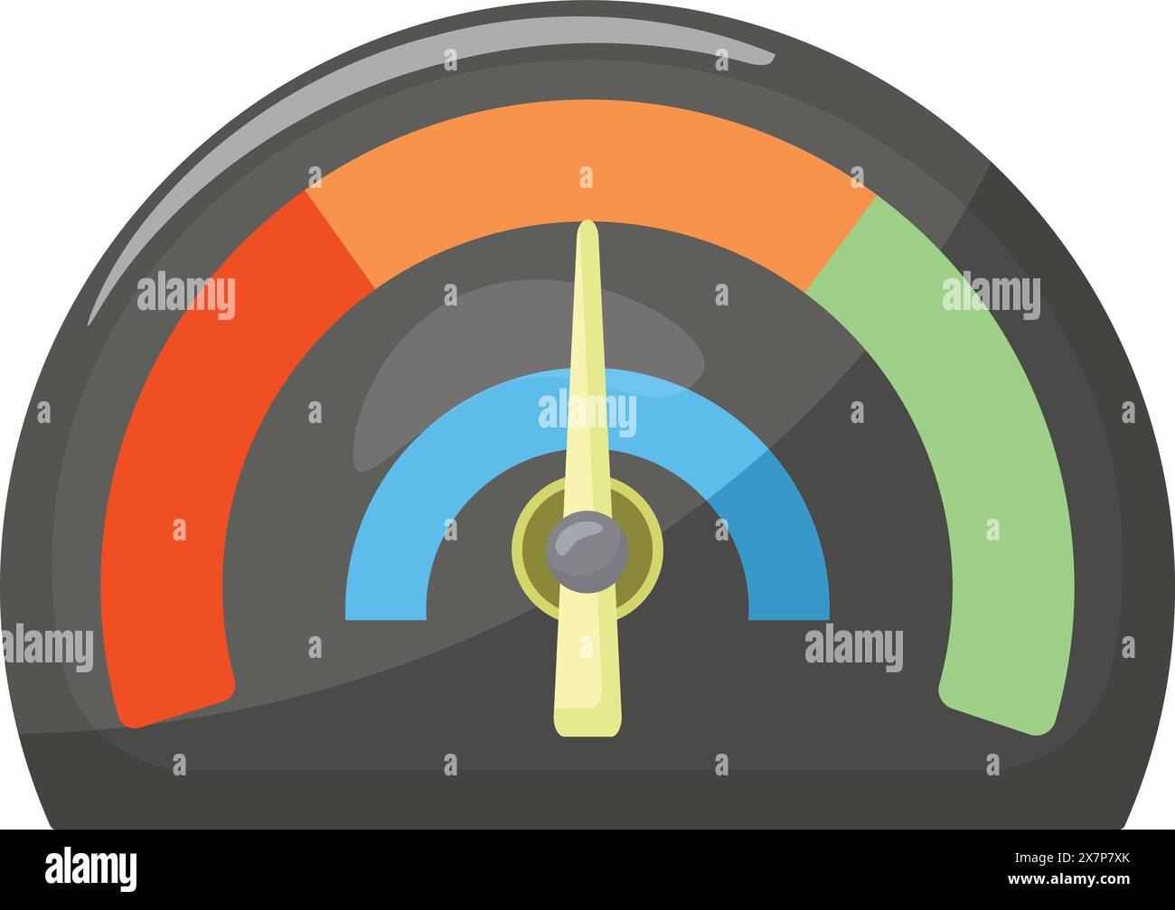 Indicateur de vitesse cartoon au niveau de performance optimal Illustration de Vecteur