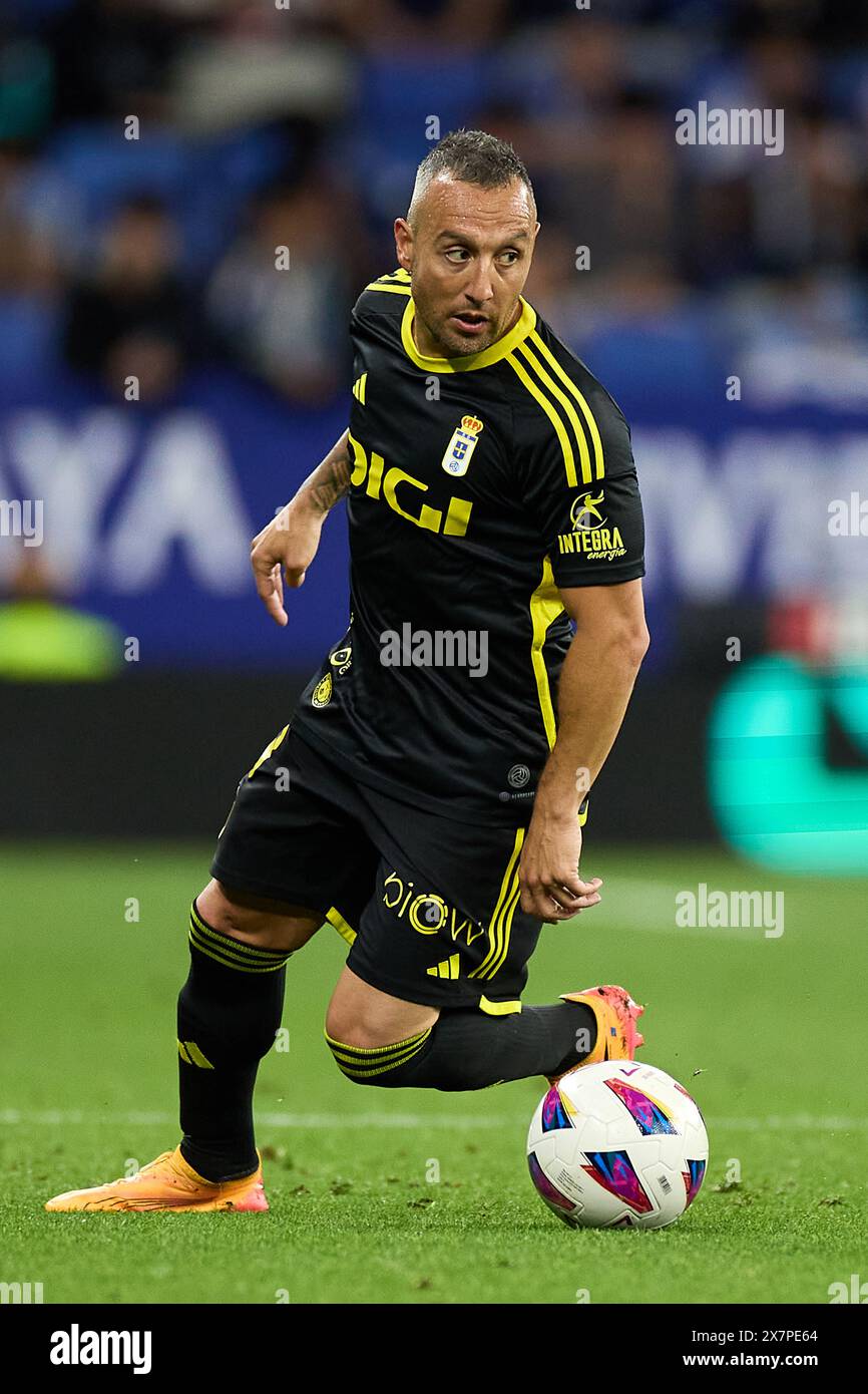 Barcelone, Espagne. 20 mai 2024. Santi Cazorla du Real Oviedo en action lors du match de football espagnol la liga Hipermotion entre le RCD Espanyol et le Real Oviedo au Stage Front Stadium de Barcelone crédit : DAX images/Alamy Live News Banque D'Images