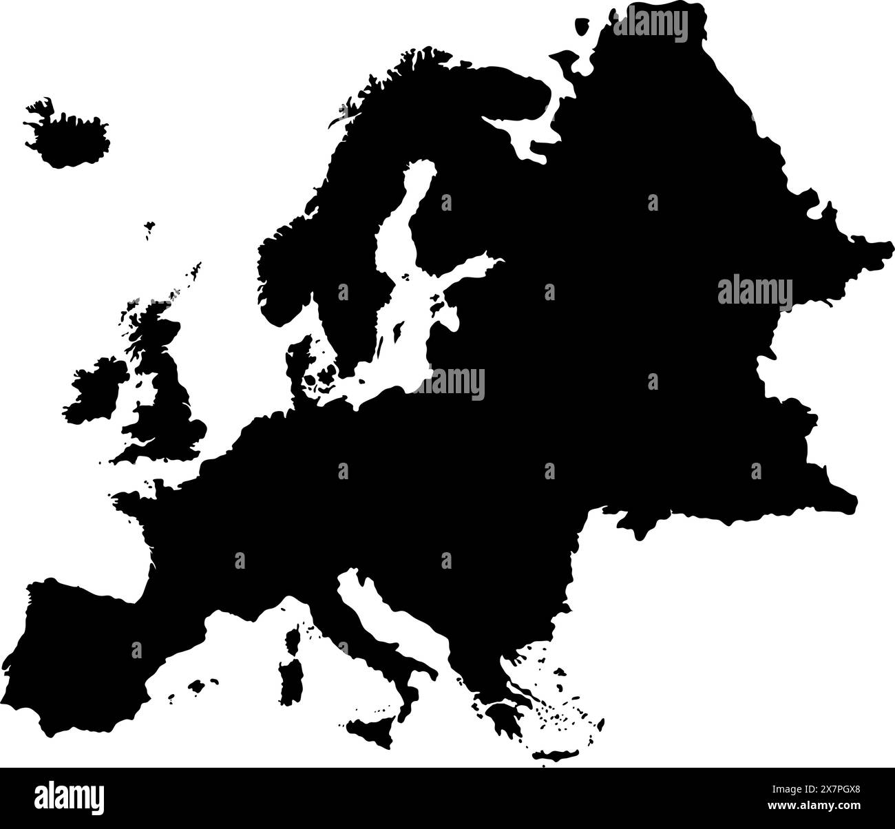 Illustration vectorielle de silhouette de carte d'Europe Illustration de Vecteur