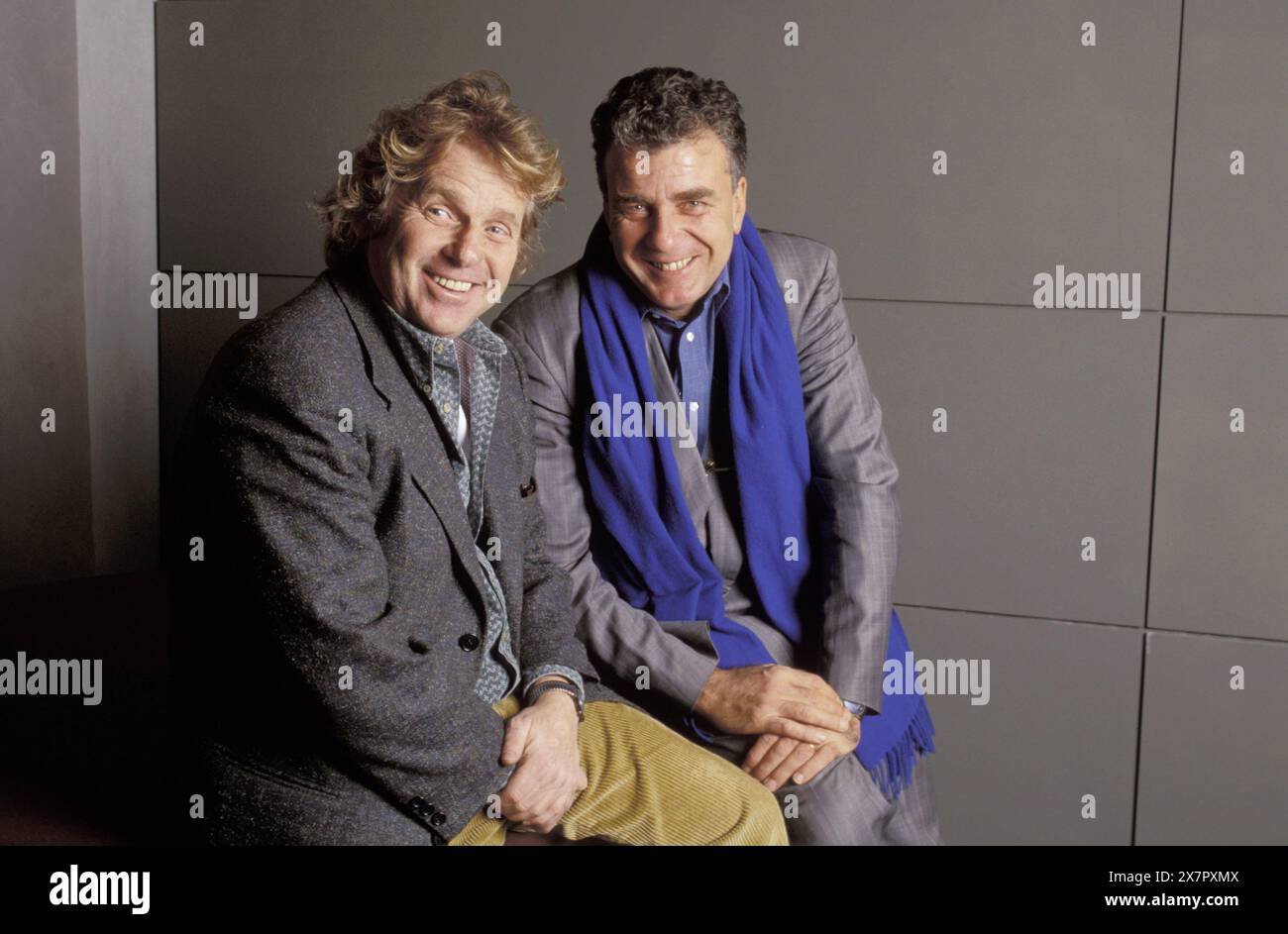 Daniel COHN BENDIT (Cohn-Bendit) et Olivier DUHAMEL - date : 19971201 ©John Foley/Opale.photo Banque D'Images