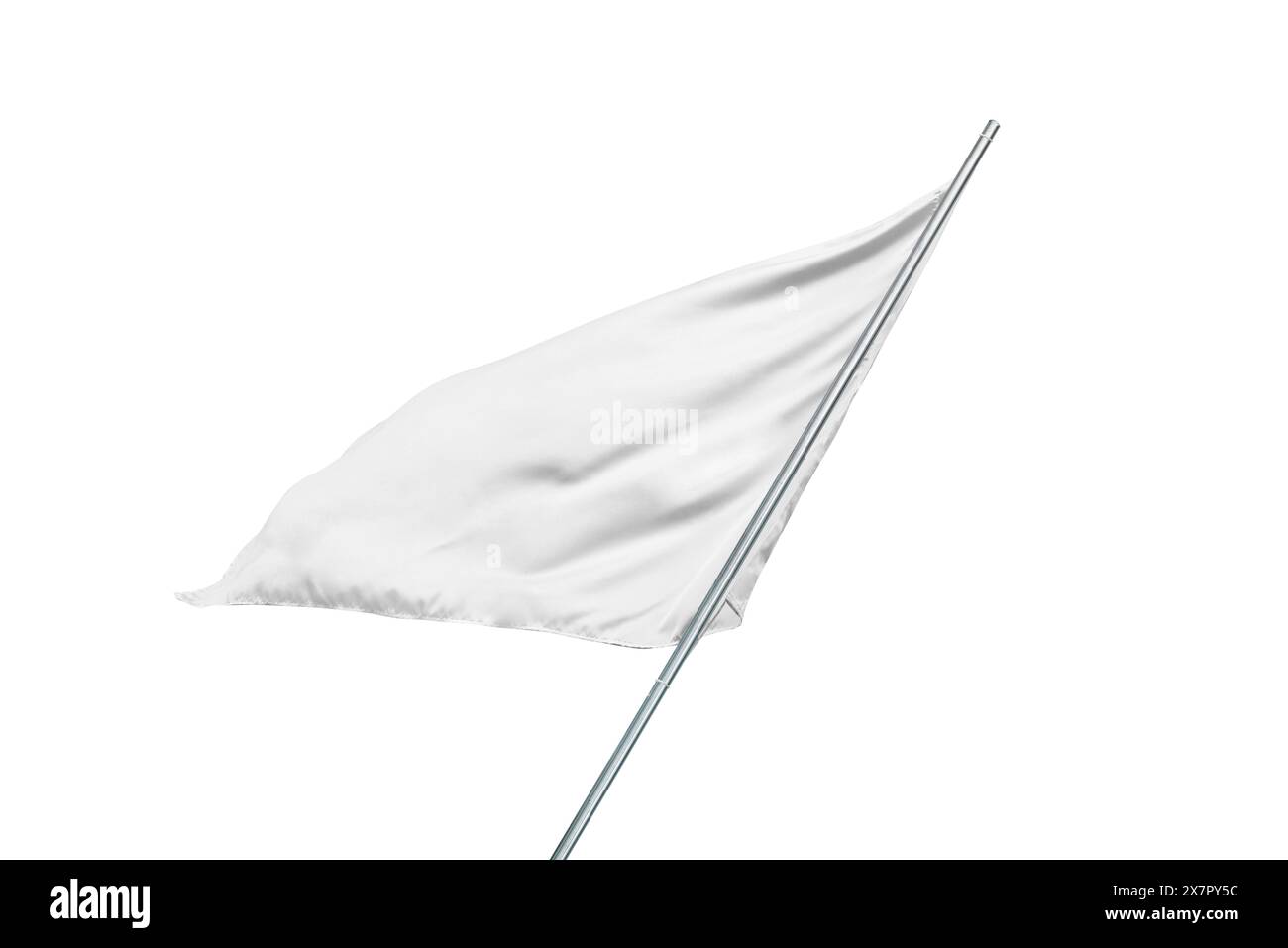 Maquette de drapeau blanc flottant dans le vent, parfait pour le drapeau national ou la conception, la publicité avec une texture propre et simple Banque D'Images